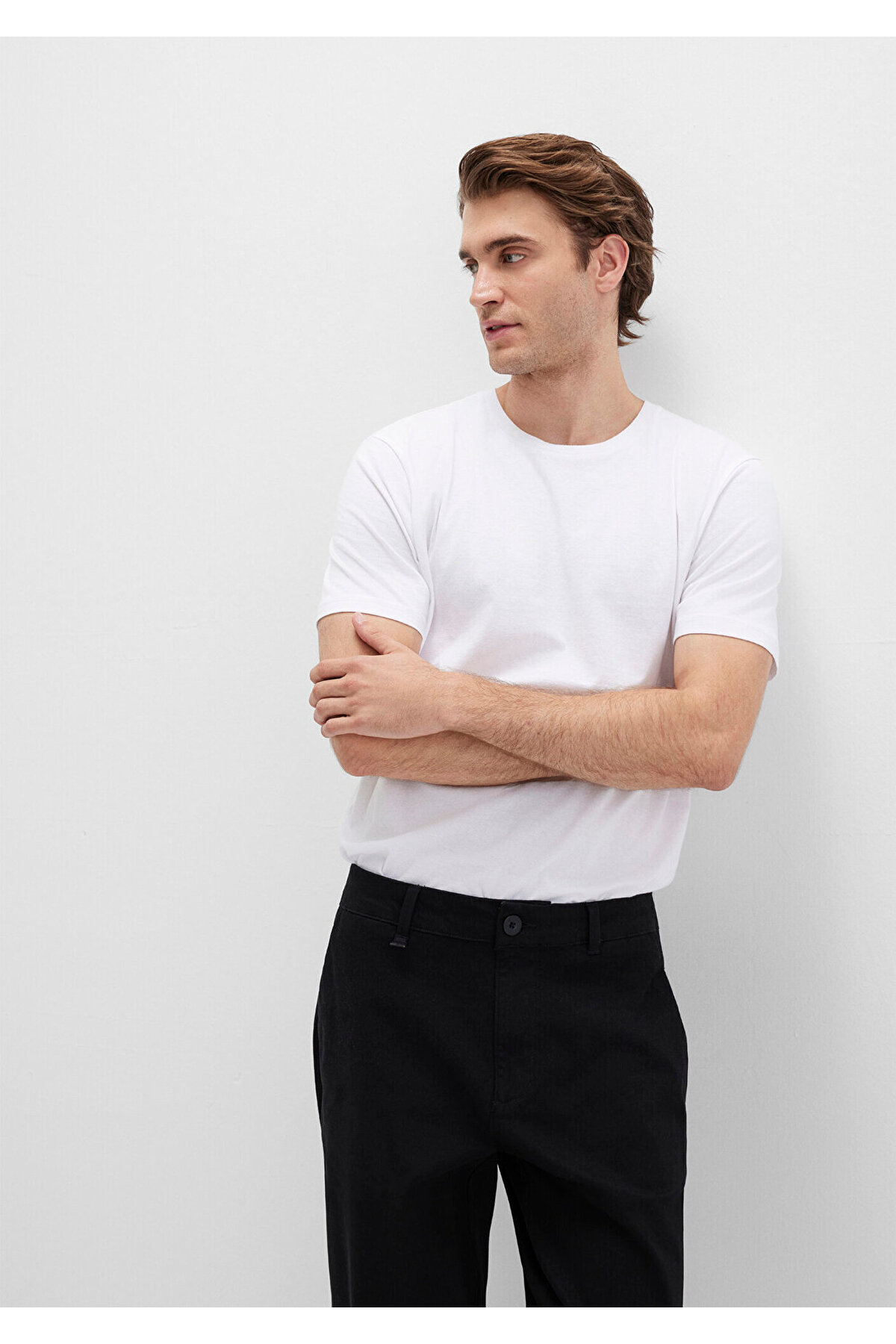 Mavi Beyaz Basic Tişört Slim Fit / Dar Kesim 065574-620 görsel 3