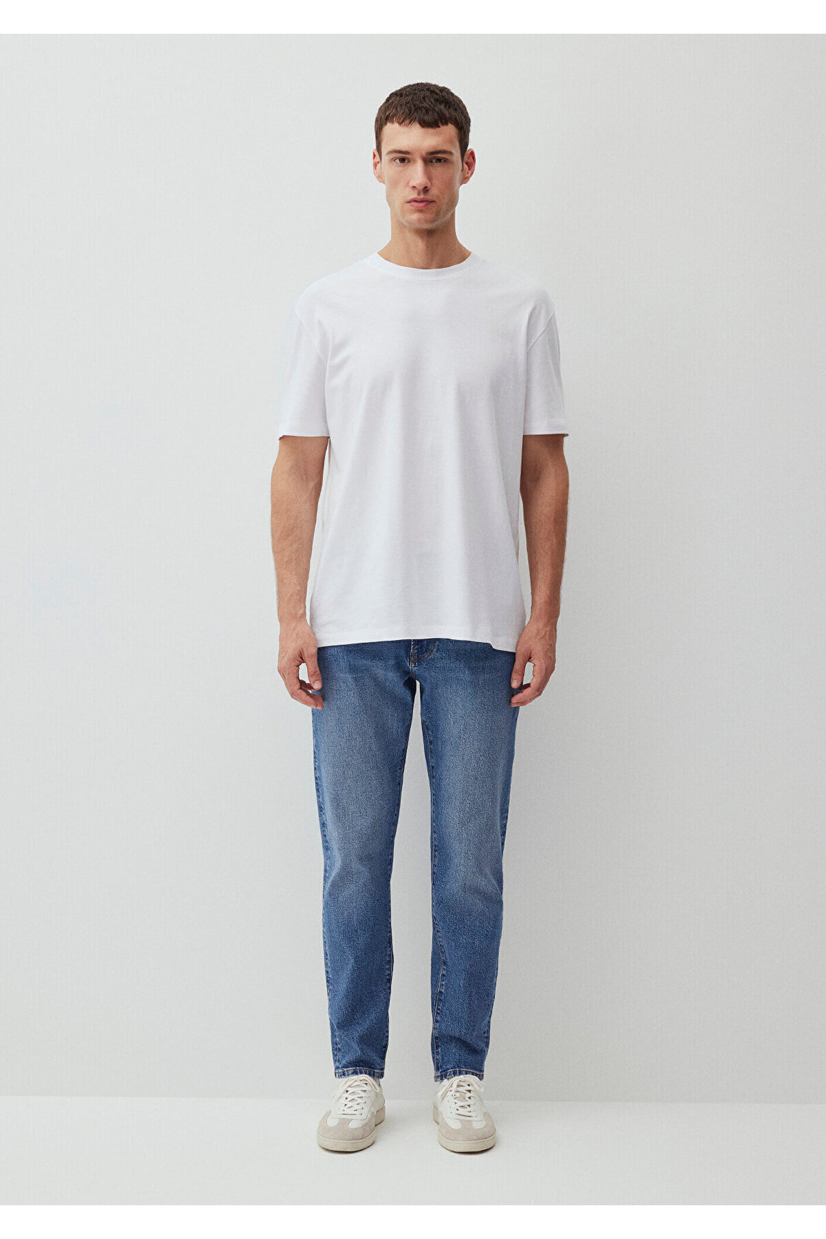 Mavi Beyaz Basic Tişört Loose Fit / Bol Rahat Kesim 066249-620 görsel 5