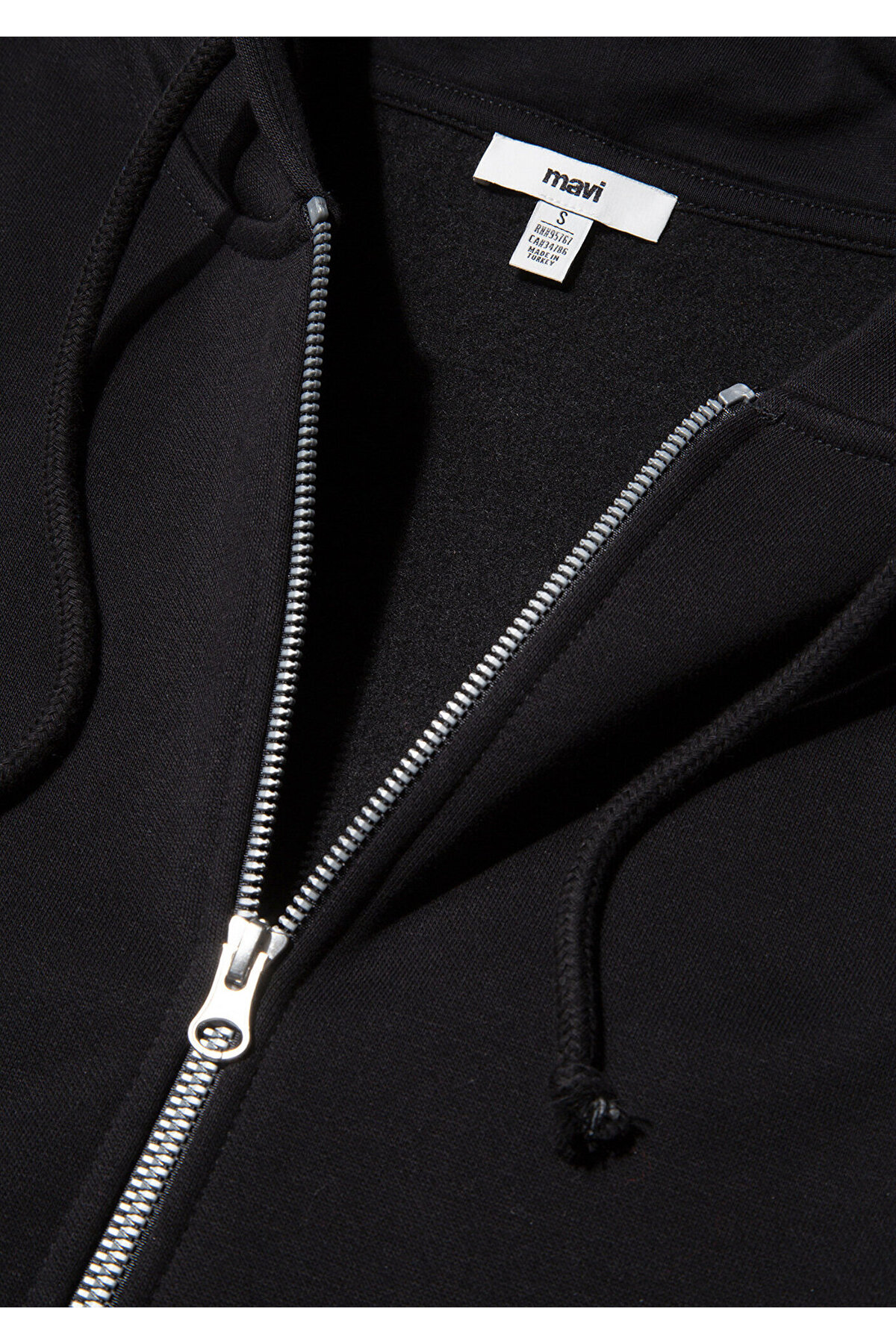 Mavi Kapüşonlu Fermuarlı Siyah Sweatshirt 1610221-900 görsel 8