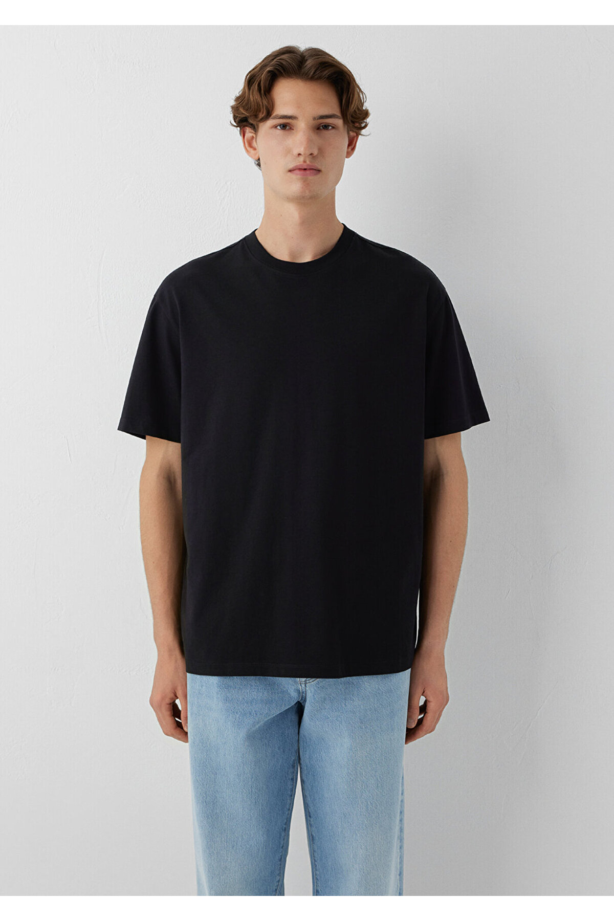 Mavi Siyah Basic Tişört Loose Fit / Bol Rahat Kesim 066249-900 görsel 3