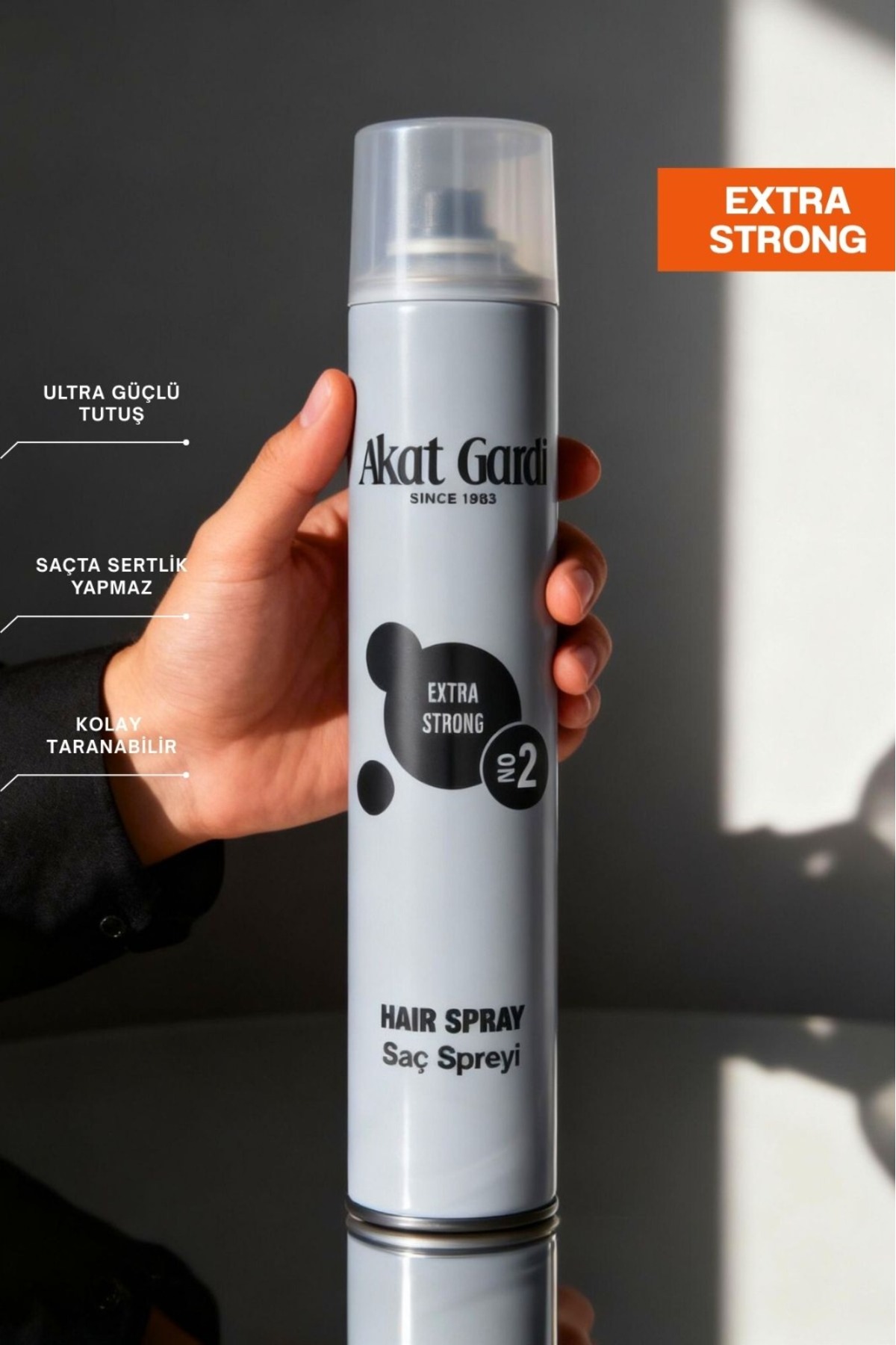 Komple Saç Şekillendirme Paketi Extra Strong No:2(Gri) Saç Spreyi/Saç Köpüğü/Saç Şekillendirici Wax — 3LÜPAKETGRİ — تصویر 2 از 4
