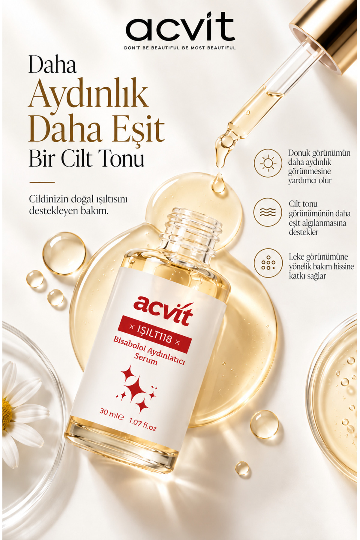 Işıltı 18 Bisabolol Aydınlatıcı Serum 30 ML | Leke Karşıtı & Cilt Tonu Eşitleyici & Işıltı Veren — IBAS01 — تصویر 5 از 9