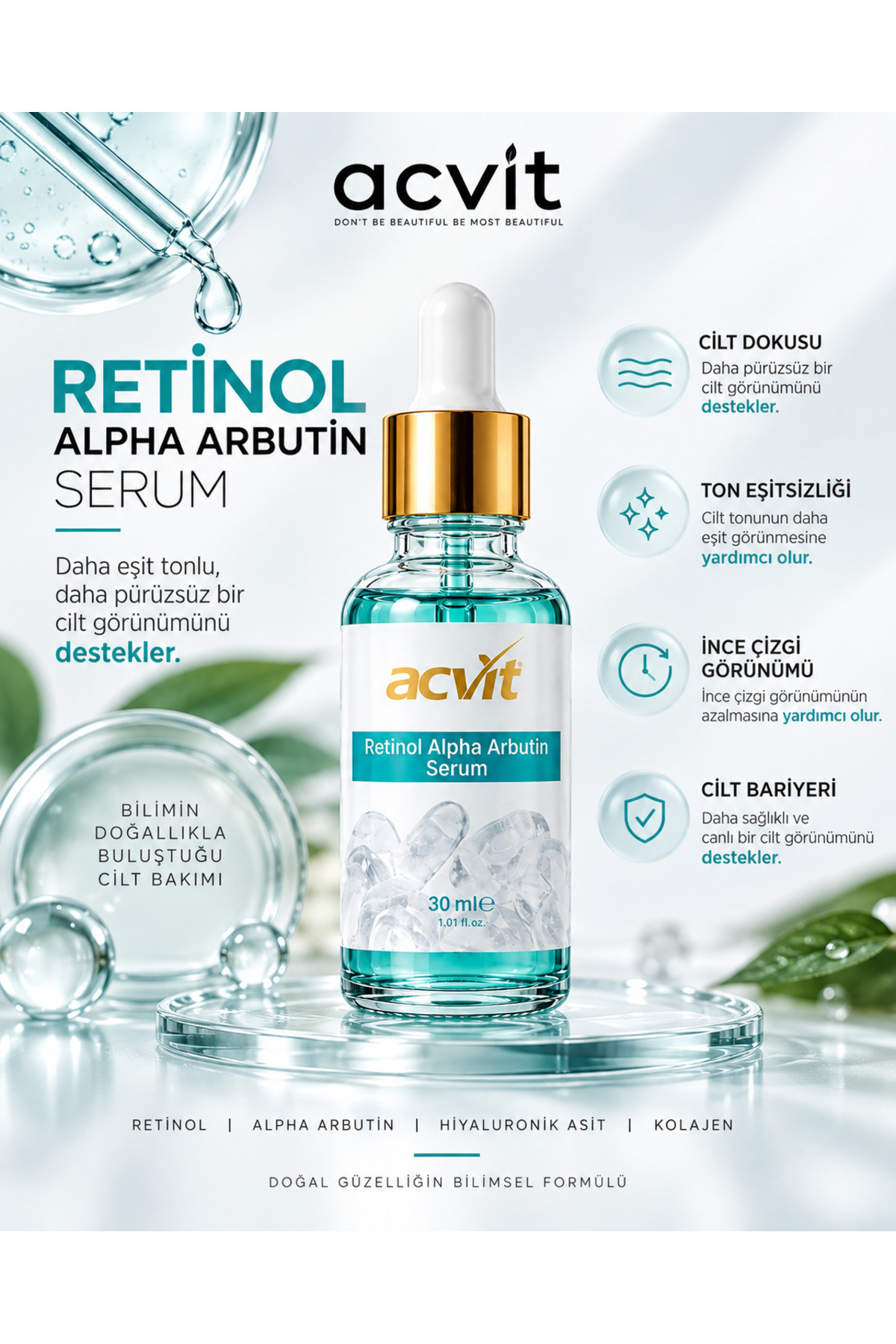 Retinol Alpha Arbutin Serum 30 ML |Kırışıklık Karşıtı ve Cilt Yenileyici Bakım — RAAS082024 — تصویر 8 از 9