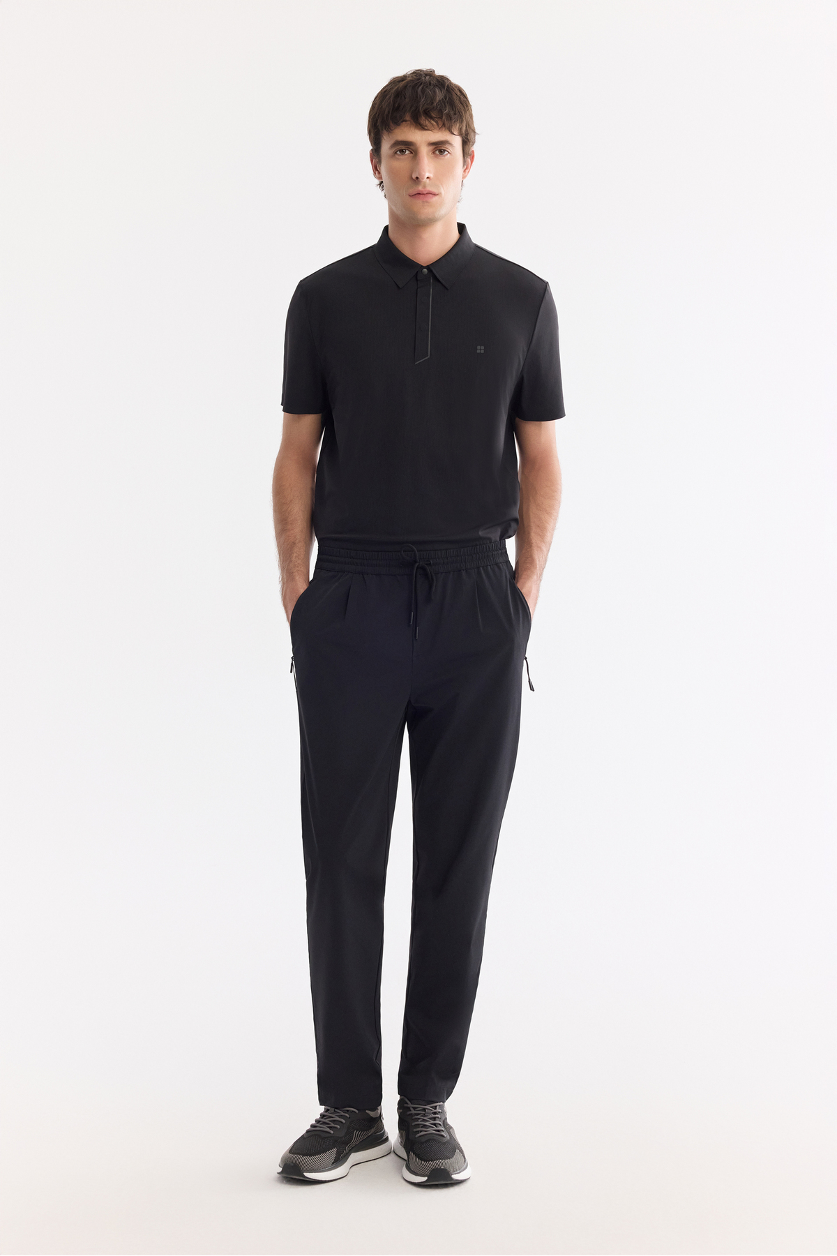 Avva Erkek Siyah Beli Lastikli Bi-Stretch Hızlı Kuruyan Teknik Kumaş Relaxed Fit Jogger Pantolon A61Y3255 görsel 7