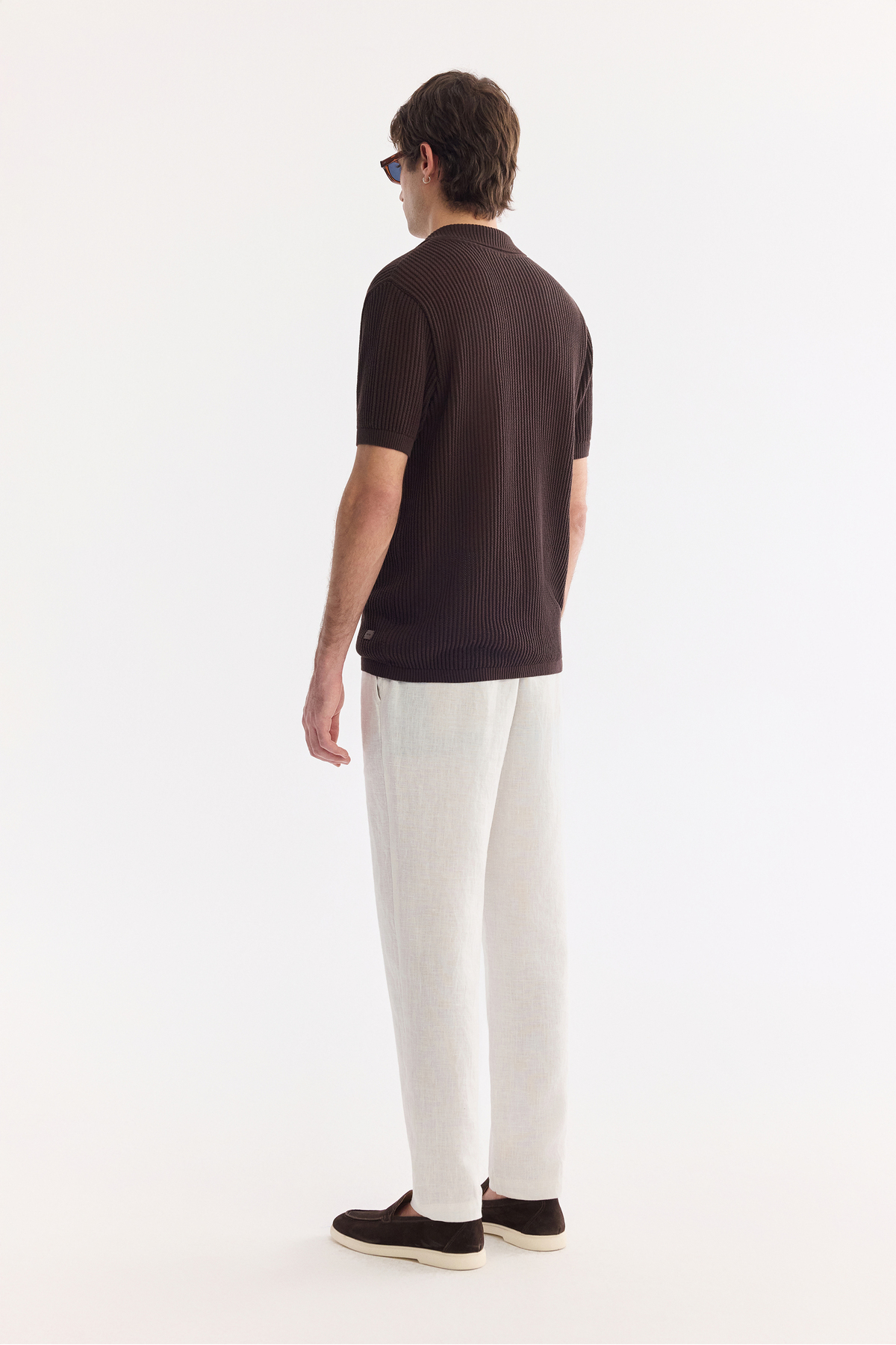 Avva Erkek Kahverengi Polo Yaka Soft Touch Comfort Fit Triko T-Shirt A61Y5045 görsel 7