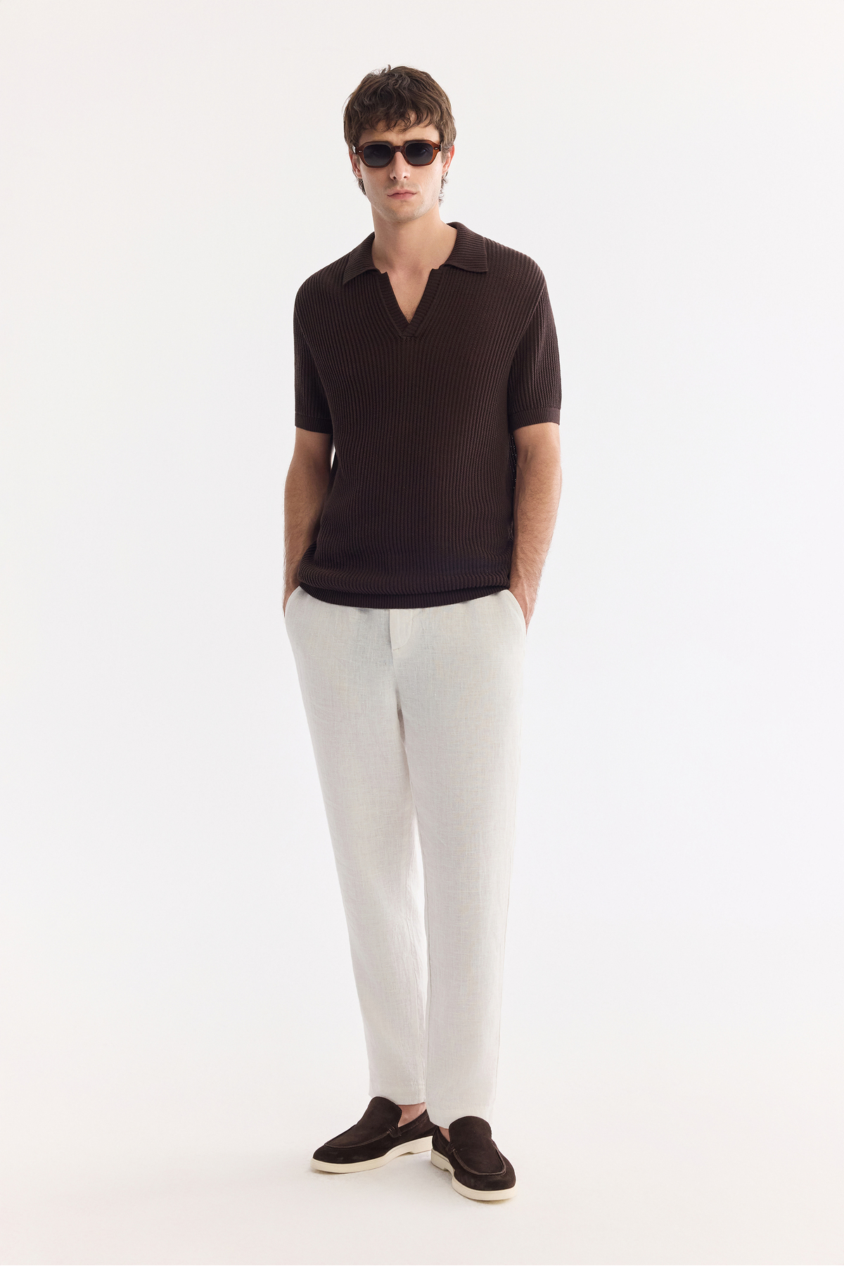 Avva Erkek Kahverengi Polo Yaka Soft Touch Comfort Fit Triko T-Shirt A61Y5045 görsel 8