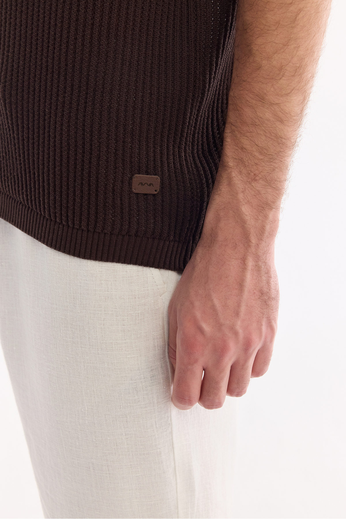 Avva Erkek Kahverengi Polo Yaka Soft Touch Comfort Fit Triko T-Shirt A61Y5045 görsel 5