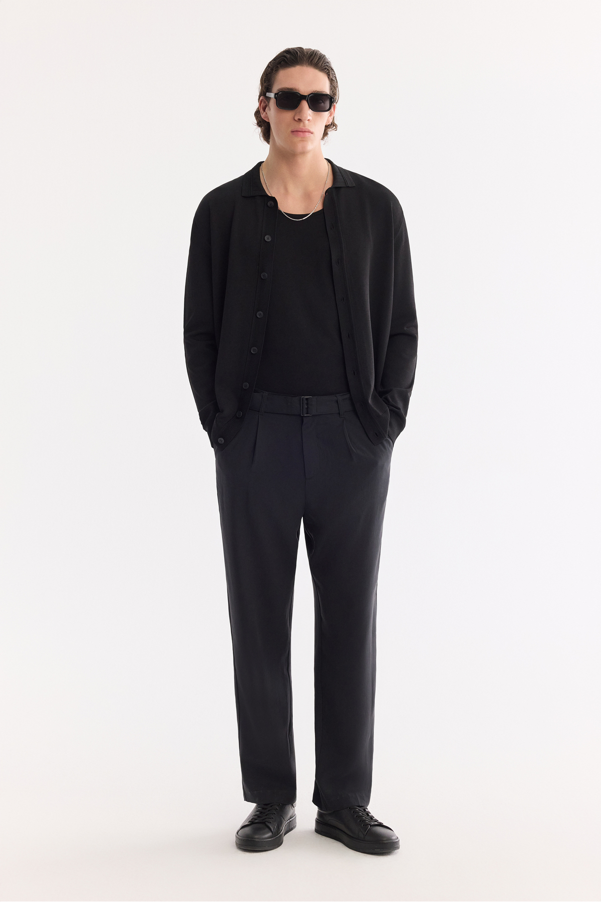 Avva Erkek Siyah Polo Yaka Düğmeli Rayon Regular Fit Hırka A61Y5001 görsel 7