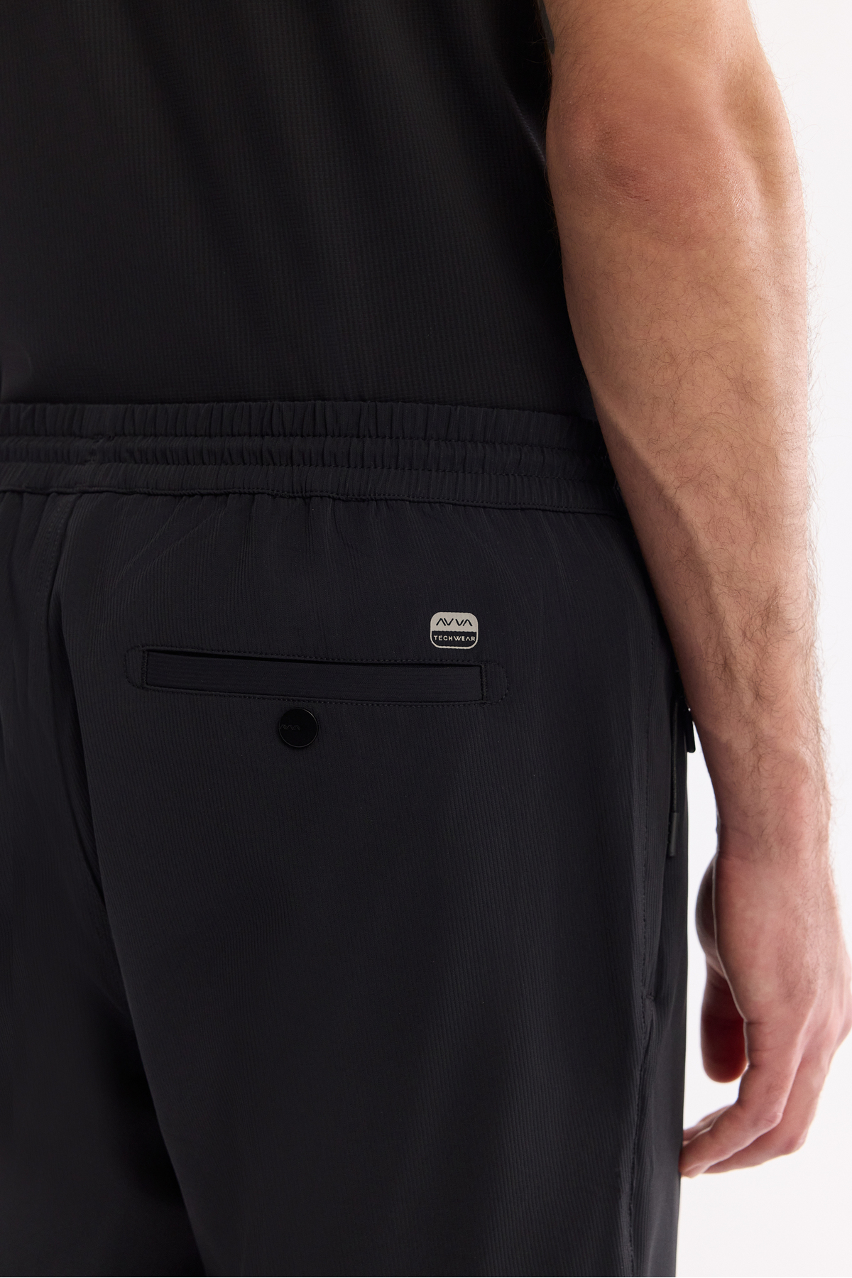 Avva Erkek Siyah Beli Lastikli Bi-Stretch Hızlı Kuruyan Teknik Kumaş Relaxed Fit Jogger Pantolon A61Y3255 görsel 6