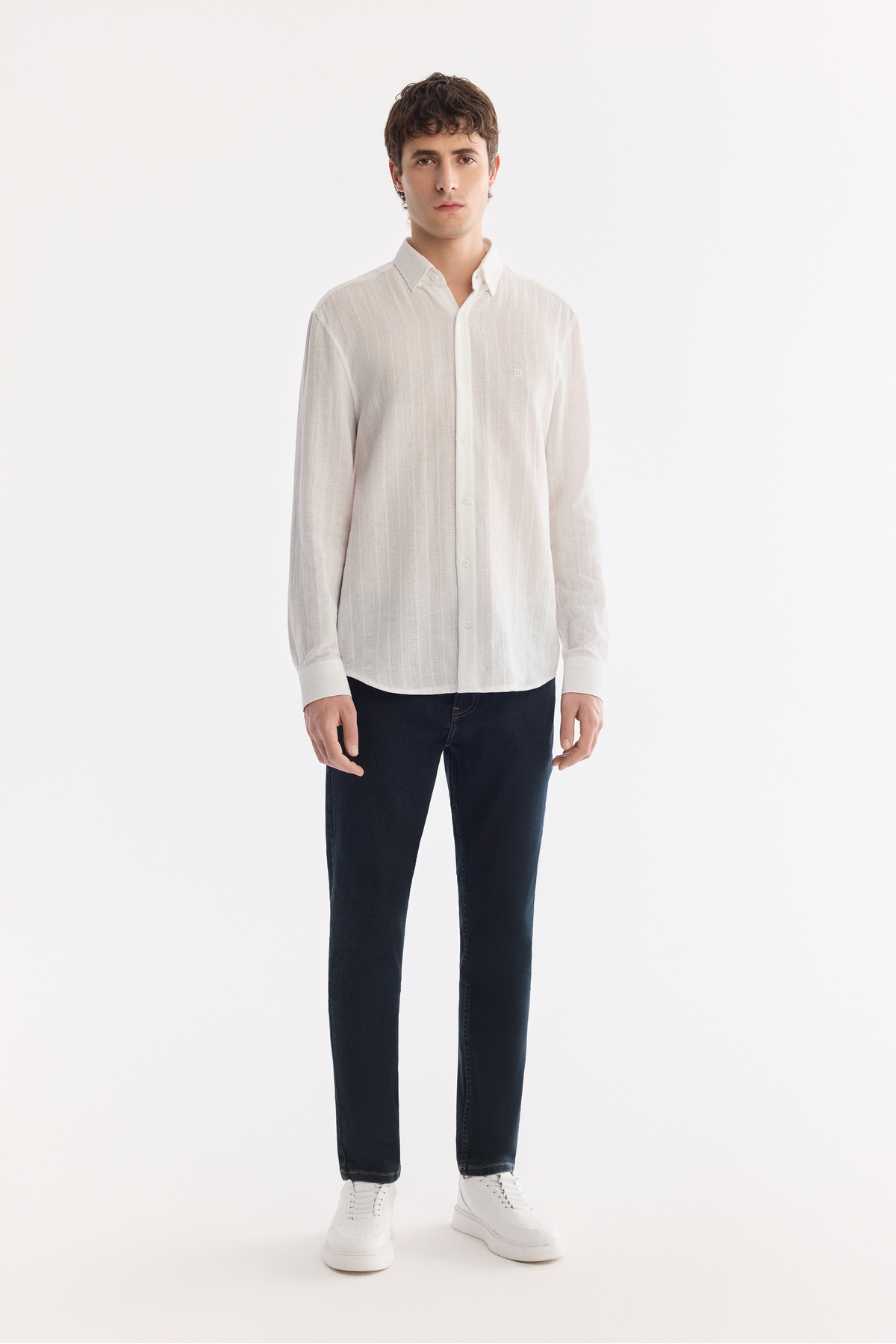 Avva Erkek Lacivert Eskitme Yıkama Esnek Berlin Slim Fit Jean Pantolon B003521 görsel 6