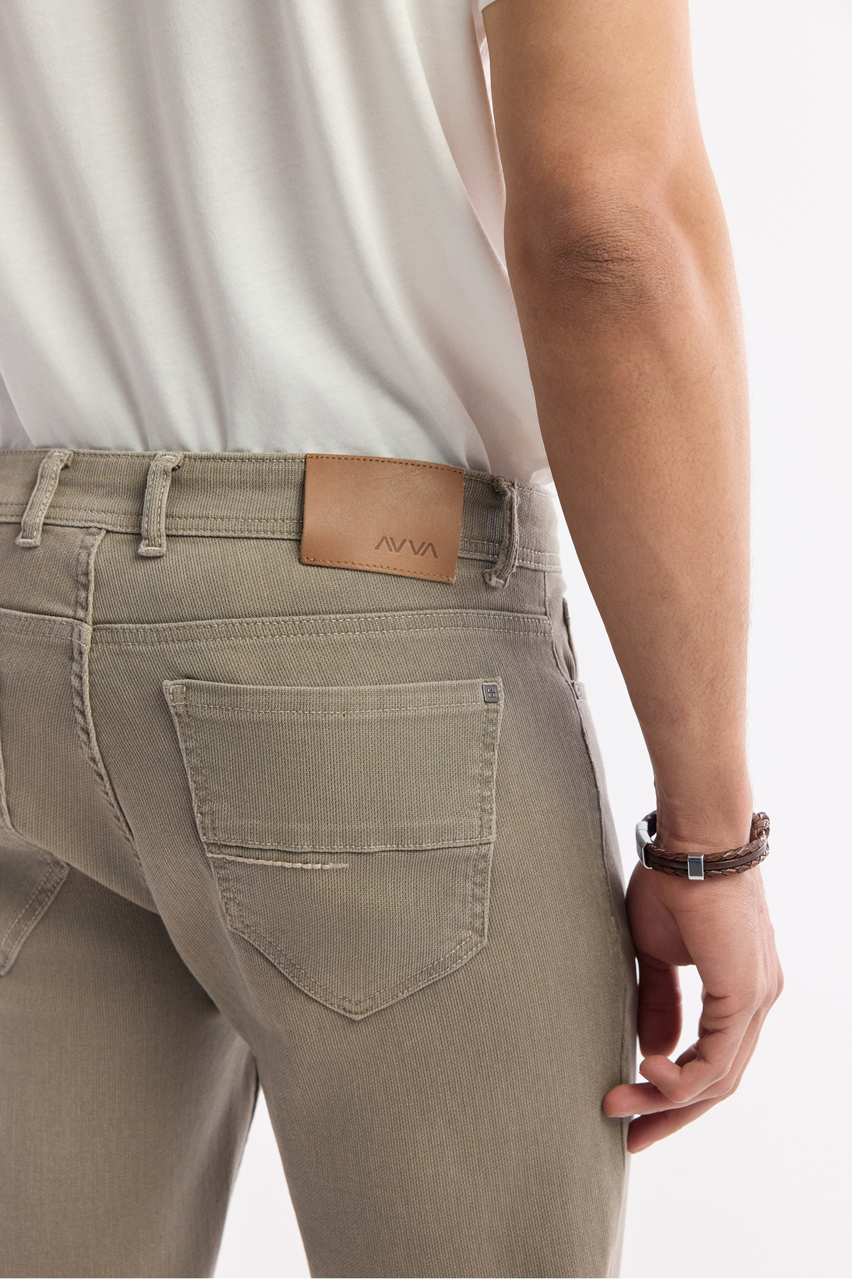 Avva Erkek Bej Klasik Bel Pamuklu Taş Yıkamalı Berlin Slim Fit Jean Pantolon A51Y3516 görsel 7