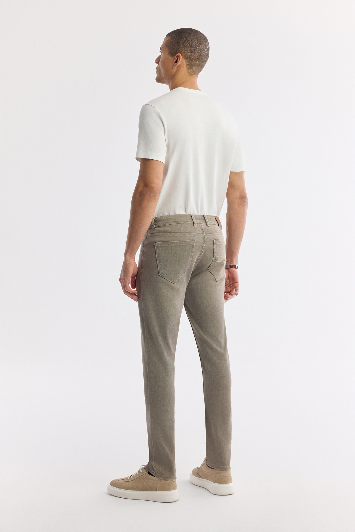 Avva Erkek Bej Klasik Bel Pamuklu Taş Yıkamalı Berlin Slim Fit Jean Pantolon A51Y3516 görsel 5