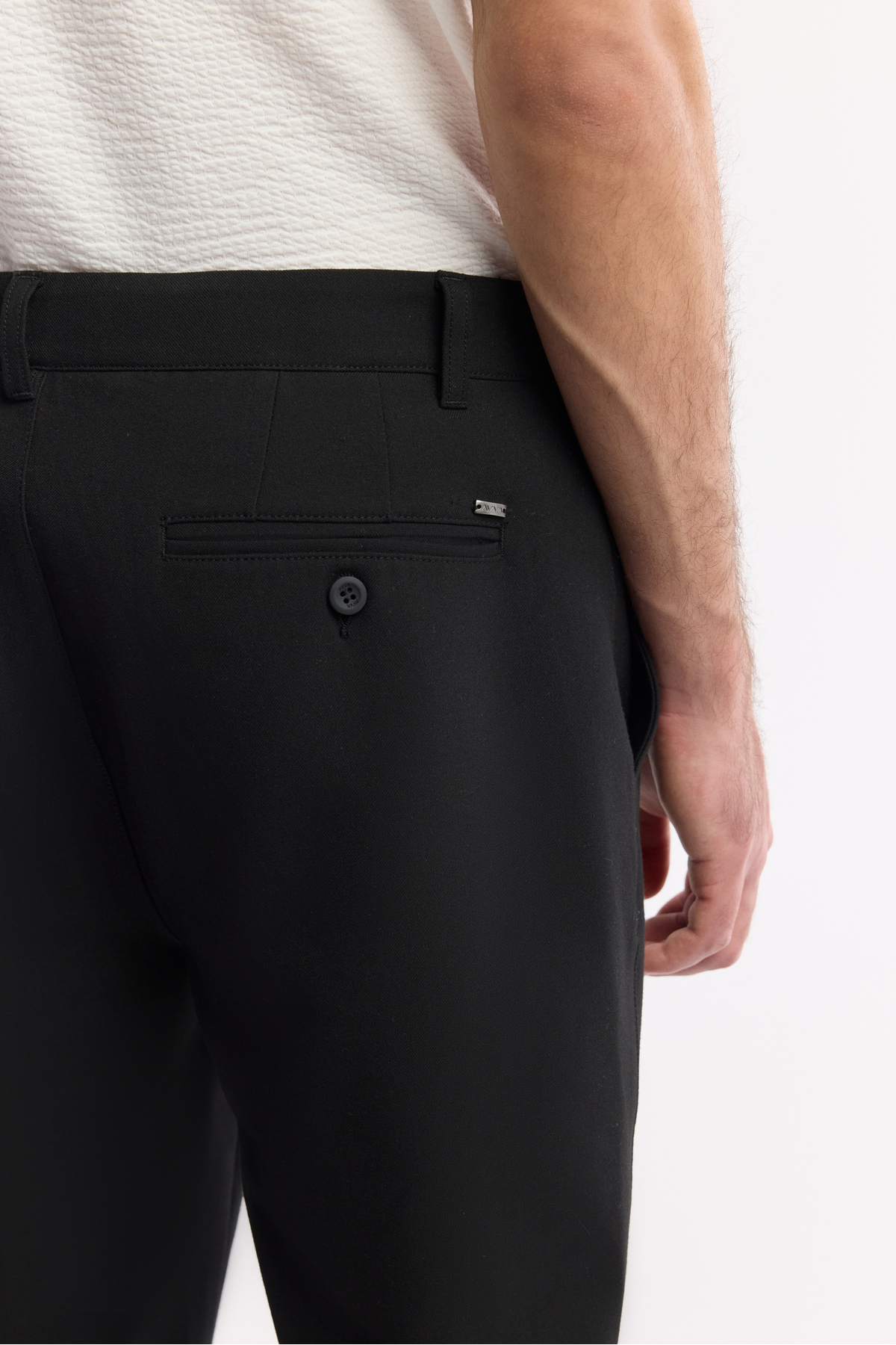 Avva Erkek Siyah Klasik Bel Kolay Ütülenen Chino Slim Fit Pantolon B003035 görsel 5