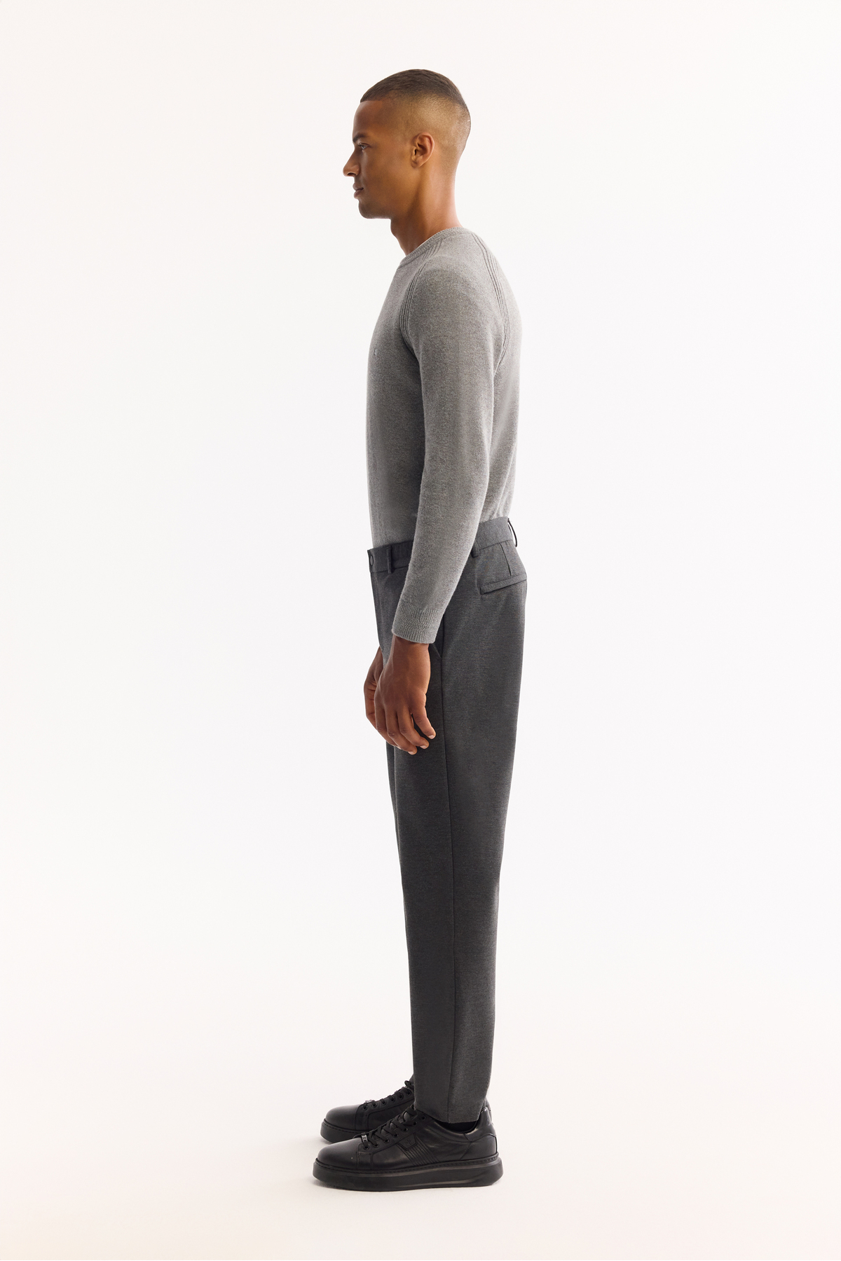 Avva Erkek Antrasit Yanı Lastikli Viskon Karışımlı Slim Fit Chino Pantolon A52Y3053 görsel 3