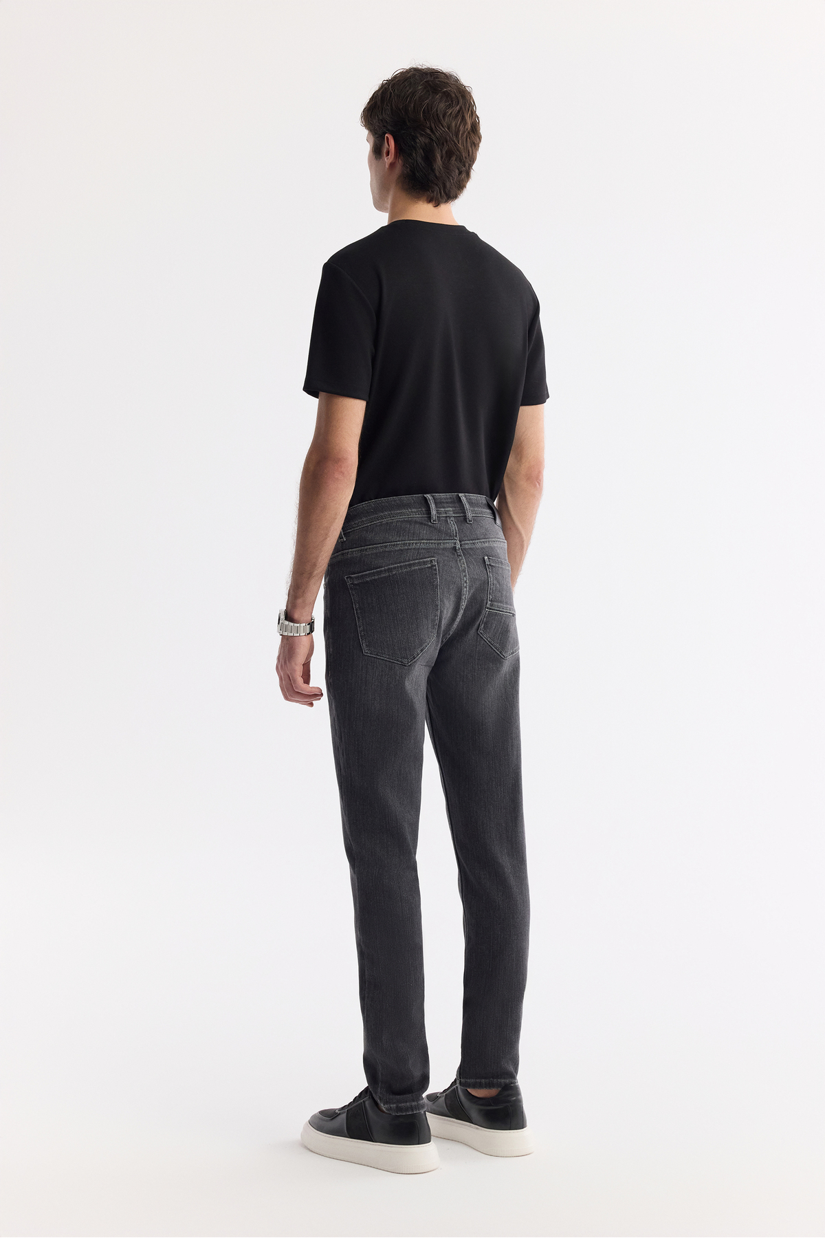 Avva Erkek Antrasit Klasik Bel Pamuklu Taş Yıkamalı Berlin Slim Fit Jean Pantolon A51Y3513 görsel 4