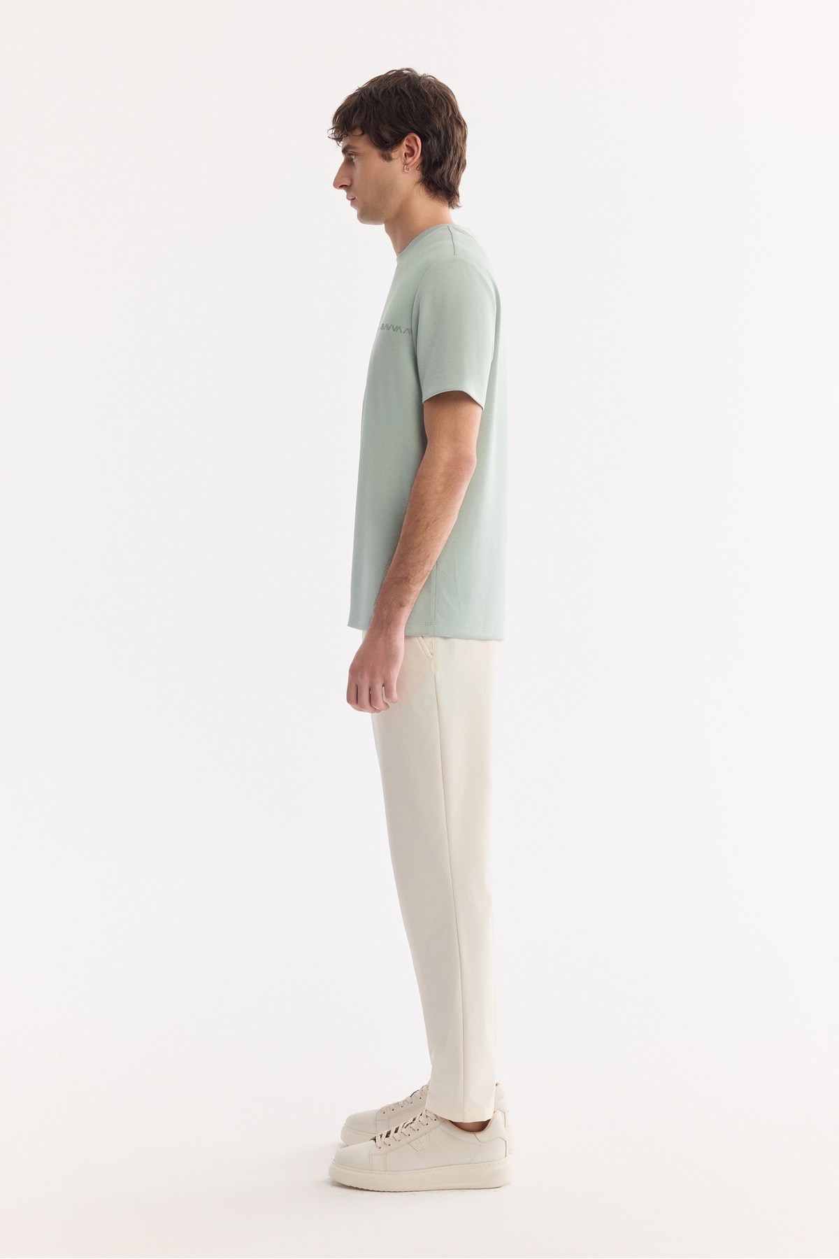Avva Erkek Mint Yeşil Bisiklet Baskılı Viskon Karışımlı Bi-Stretch İnterlok Regular Fit T-shirt A61Y1052 görsel 3