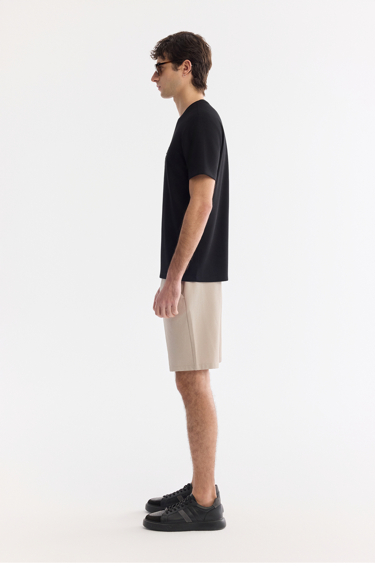 Avva Erkek Siyah Bisiklet Yaka Baskılı Bi-Stretch İnterlok Regular Fit T-shirt A61Y1082 görsel 3