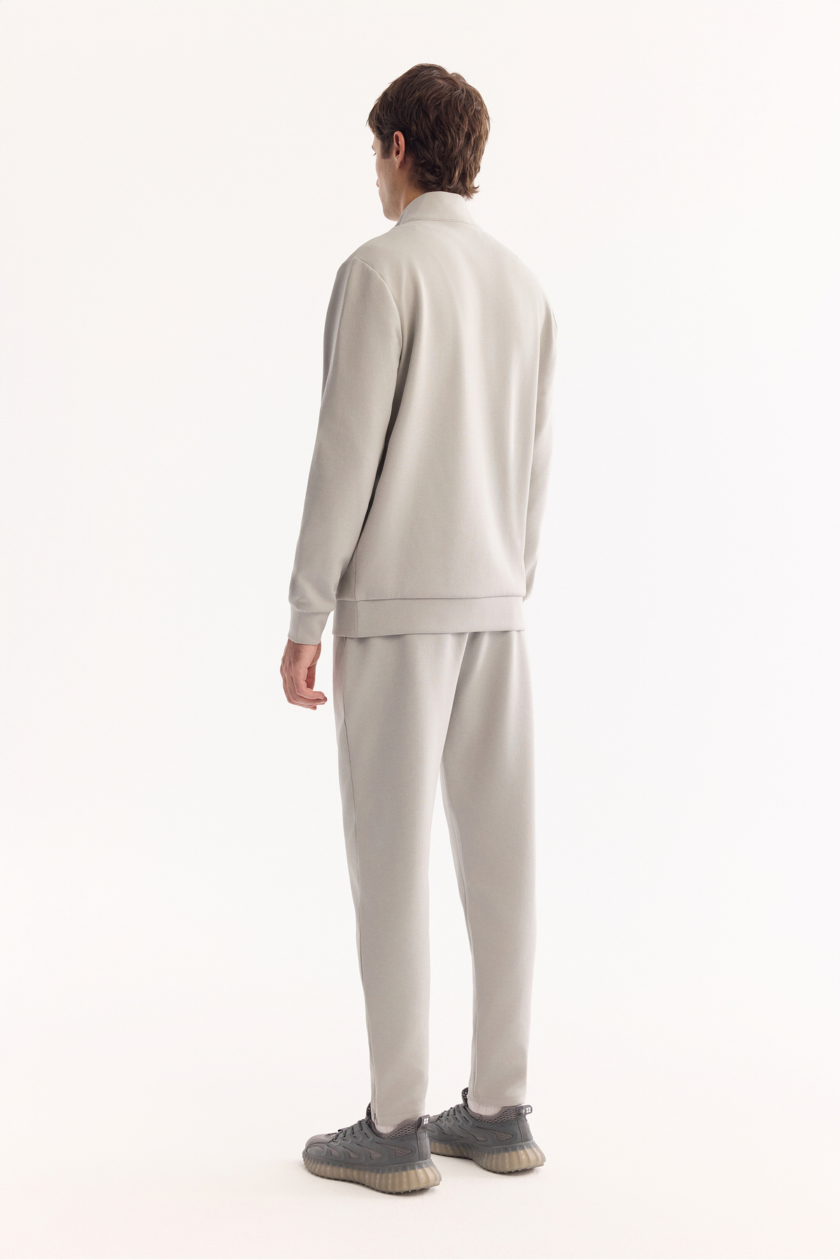 Avva Erkek Gri Dik Yaka Fermuarlı Pamuklu Bi-Stretch Regular Fit Sweatshirt A52Y1282 görsel 4
