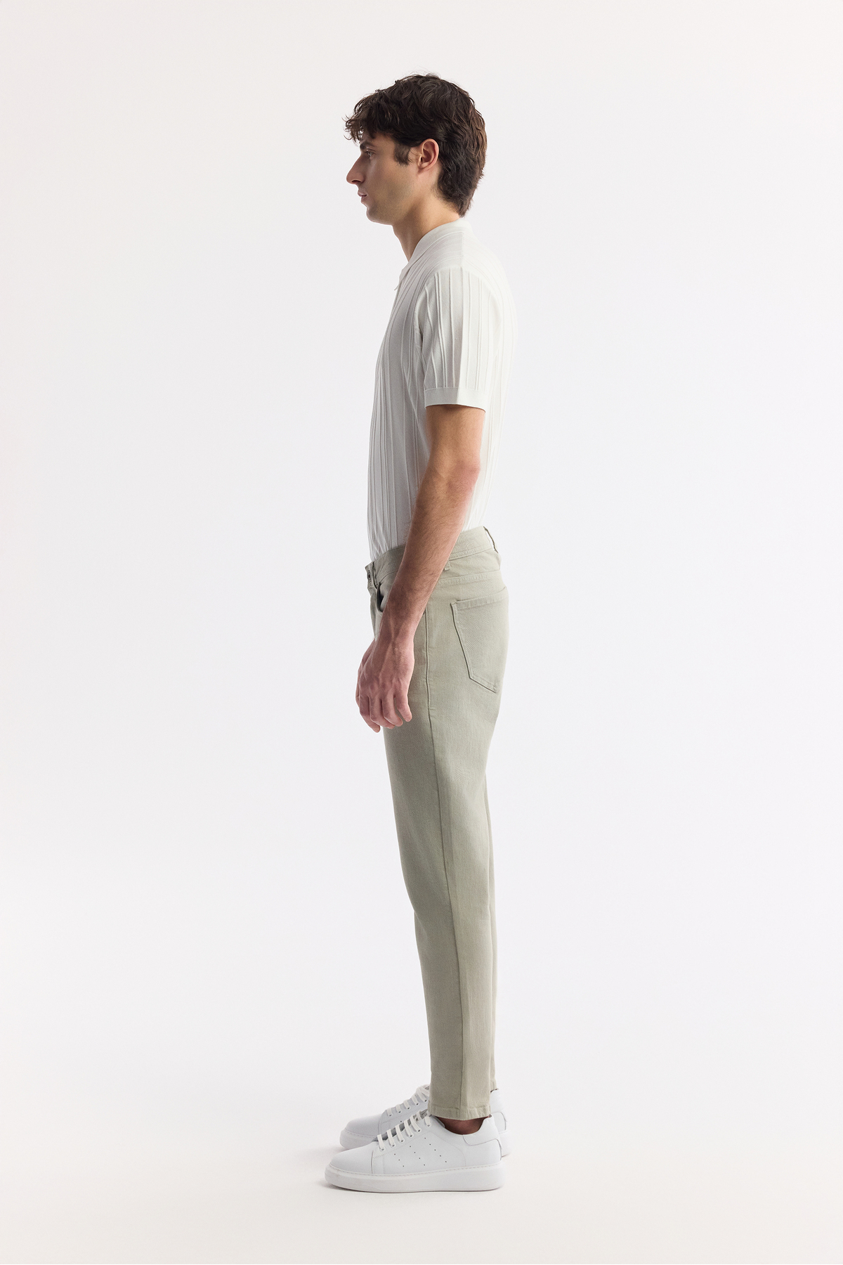 Avva Erkek Haki Klasik Bel Pamuklu Elastan Berlin Slim Fit Jean Pantolon A51Y3515 görsel 4