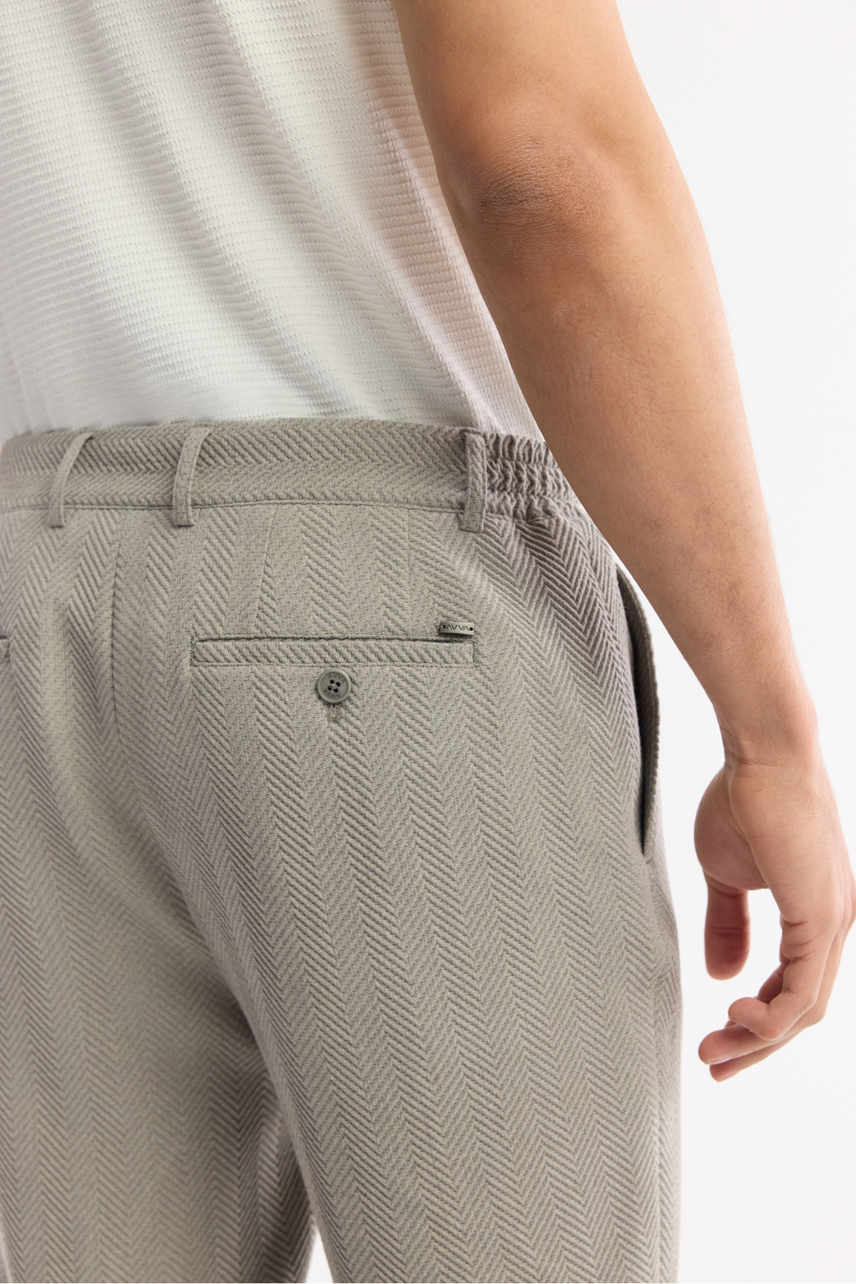 Avva Erkek Gri Yan Cepli Beli Lastikli Bi-Stretch Comfort Slim Fit Pantolon A51Y3211 görsel 5