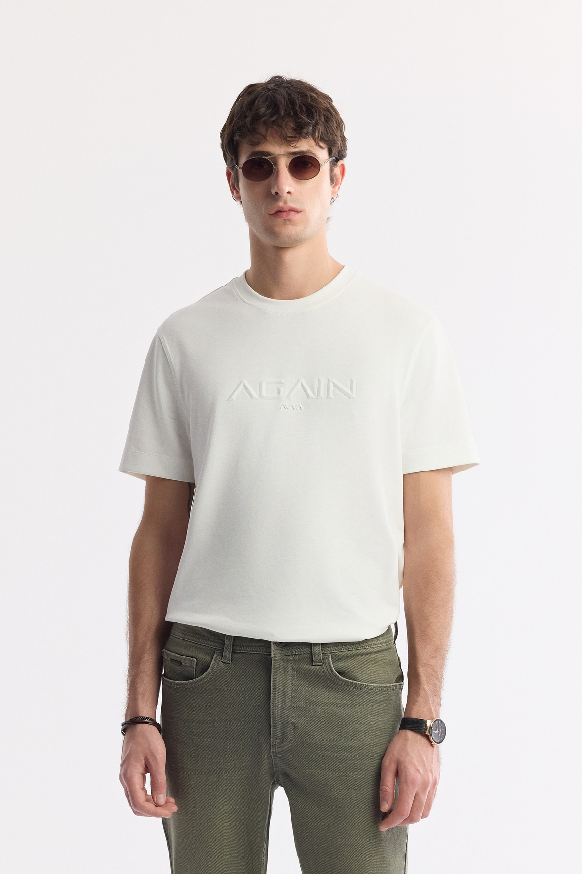 Avva Erkek Haki Klasik Bel Eskitme Yıkamalı Pamuklu Berlin Slim Fit Jean Pantolon B003524 görsel 7