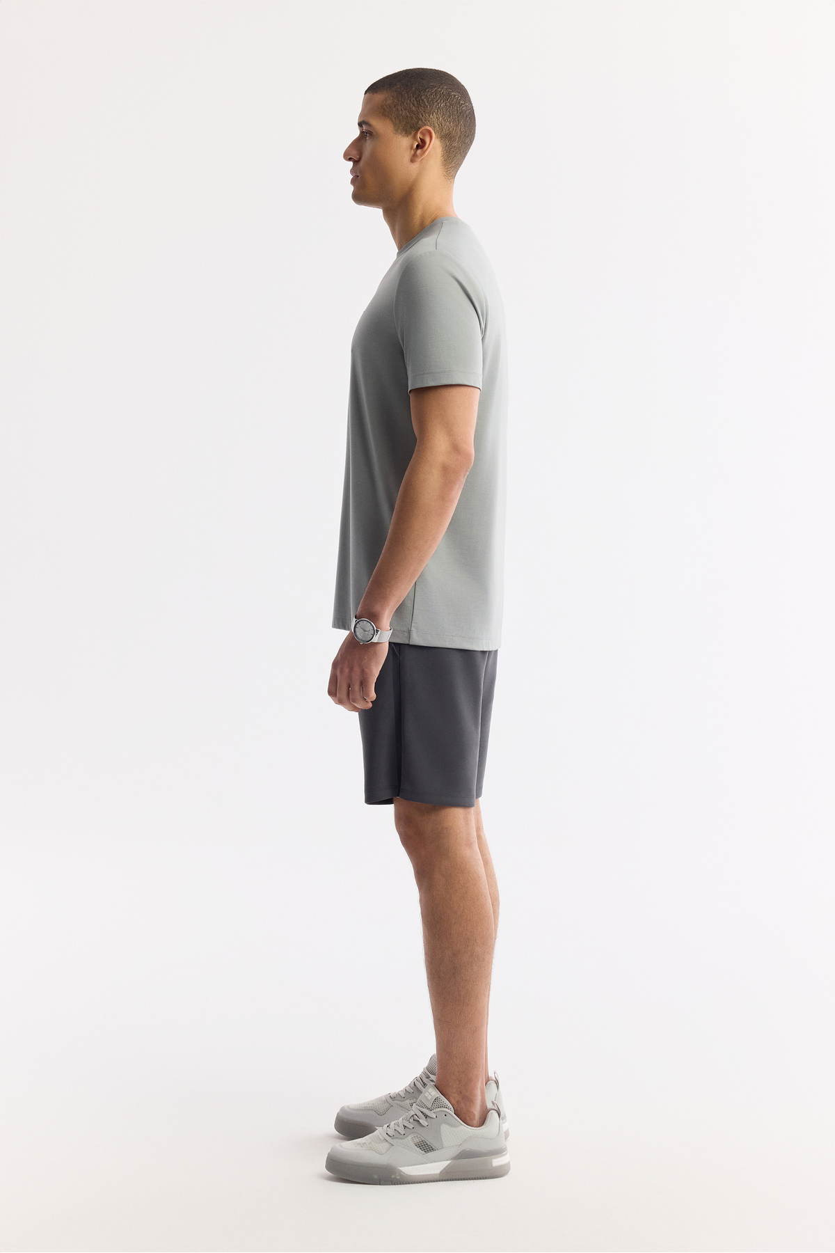 Avva Erkek Gri Bisiklet Yaka Baskılı Rayon Soft Touch Regular Fit T-Shirt A51Y1031 görsel 3