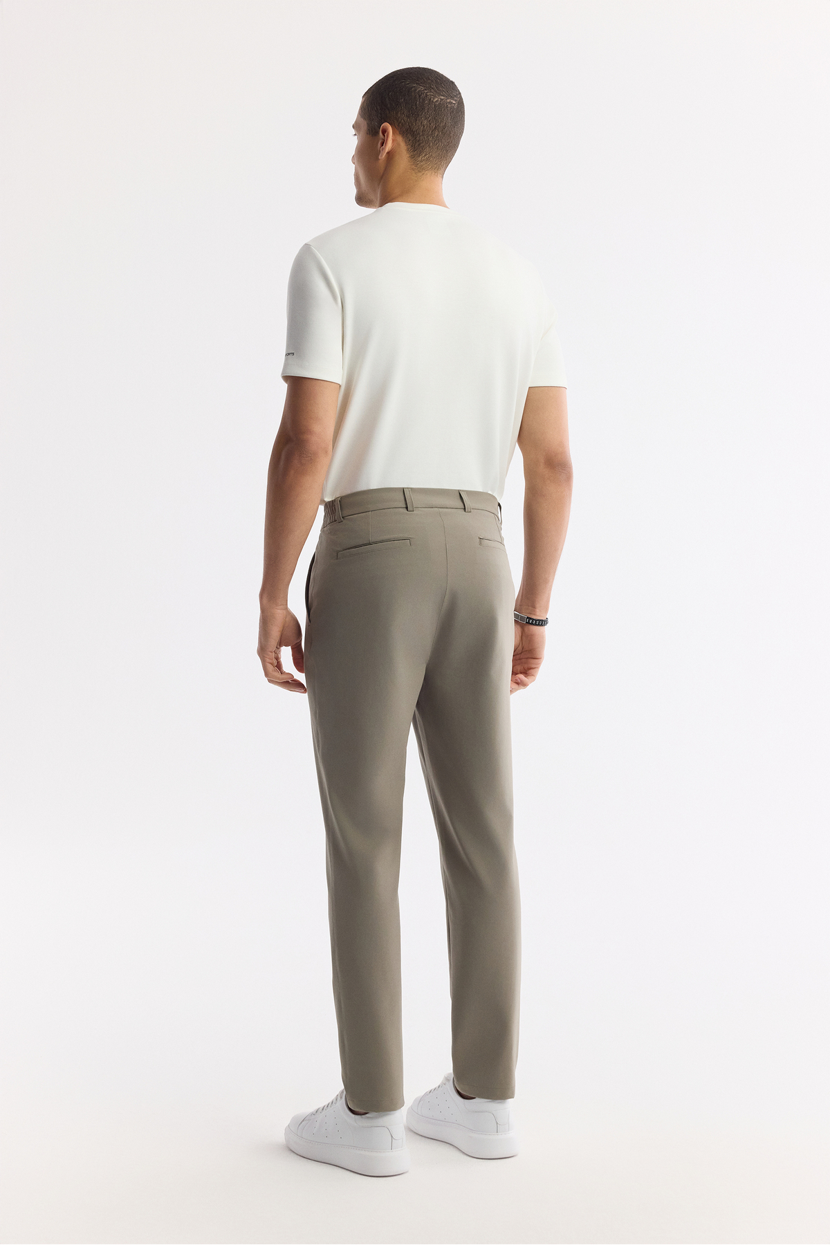 Avva Erkek Haki Beli Lastikli Bi-Stretch Teknik Kumaş Slim Fit Pantolon A51Y3077 görsel 3