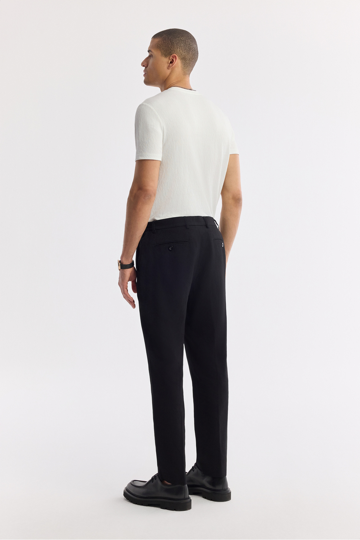 Avva Erkek Siyah Yandan Cepli Beli Lastikli Soft Touch Comfort Slim Fit Pantolon A51Y3217 görsel 3