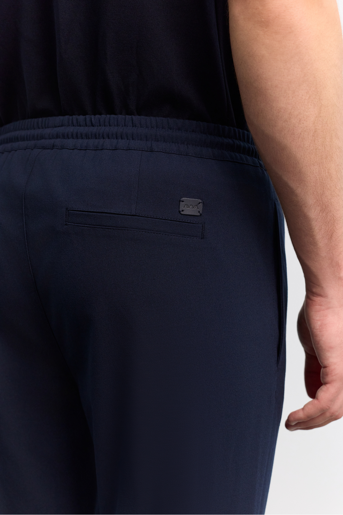 Avva Erkek Lacivert Beli Lastikli Bağcıklı Duble Paça Jogger Relaxed Fit Pantolon E003000 görsel 3