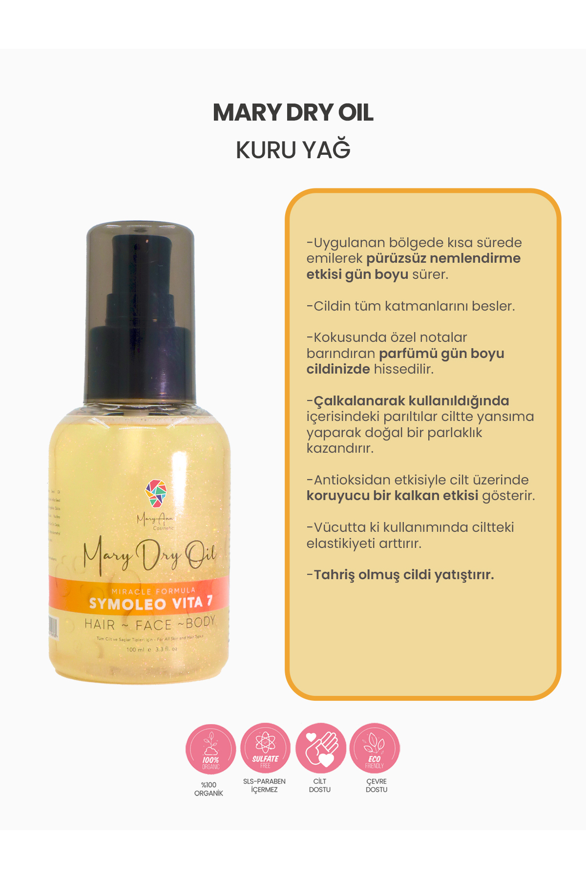 روغن خشک مرطوب کننده مری Symoleo Vita 7، 100 میلی لیتر — DRY OIL-01 — تصویر 4 از 9