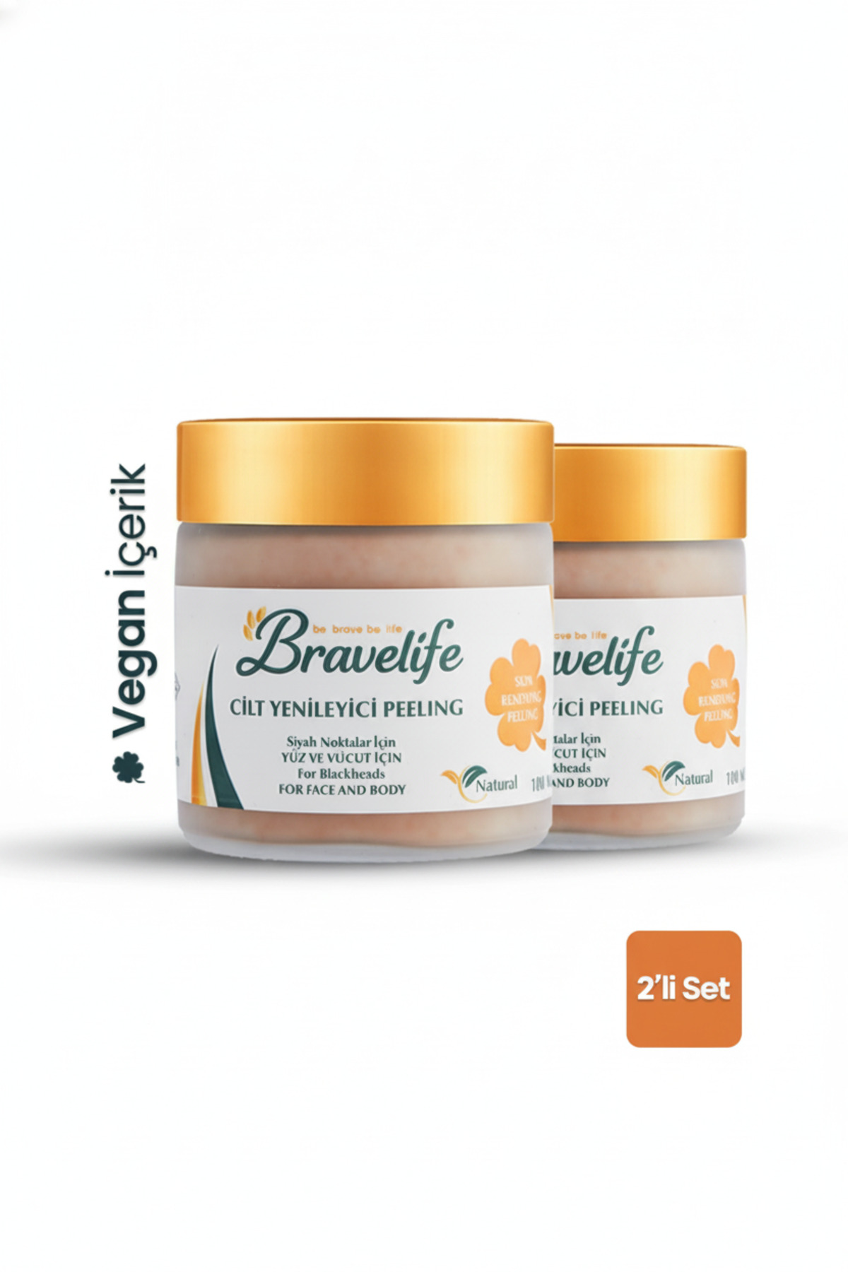 Bravelife Kayısı Çekirdekli Panthenollü Yüz Peelingi 100 ml 2'li Set — 8685198110049-2