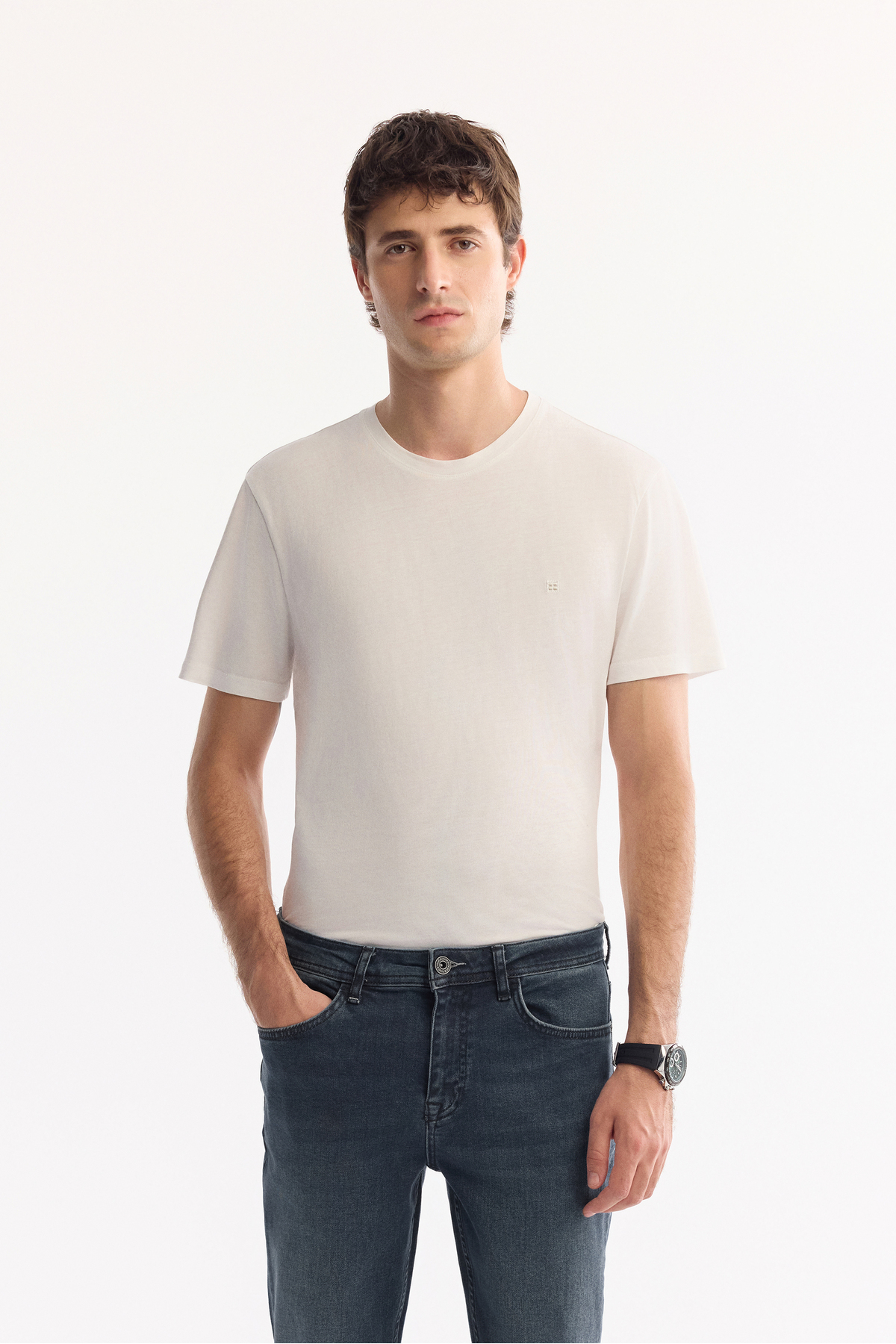Avva Erkek İndigo Klasik Bel Pamuklu Eskitme Yıkmalı Madrid Comfort Slim Fit Jean Pantolon A52Y3529 görsel 7