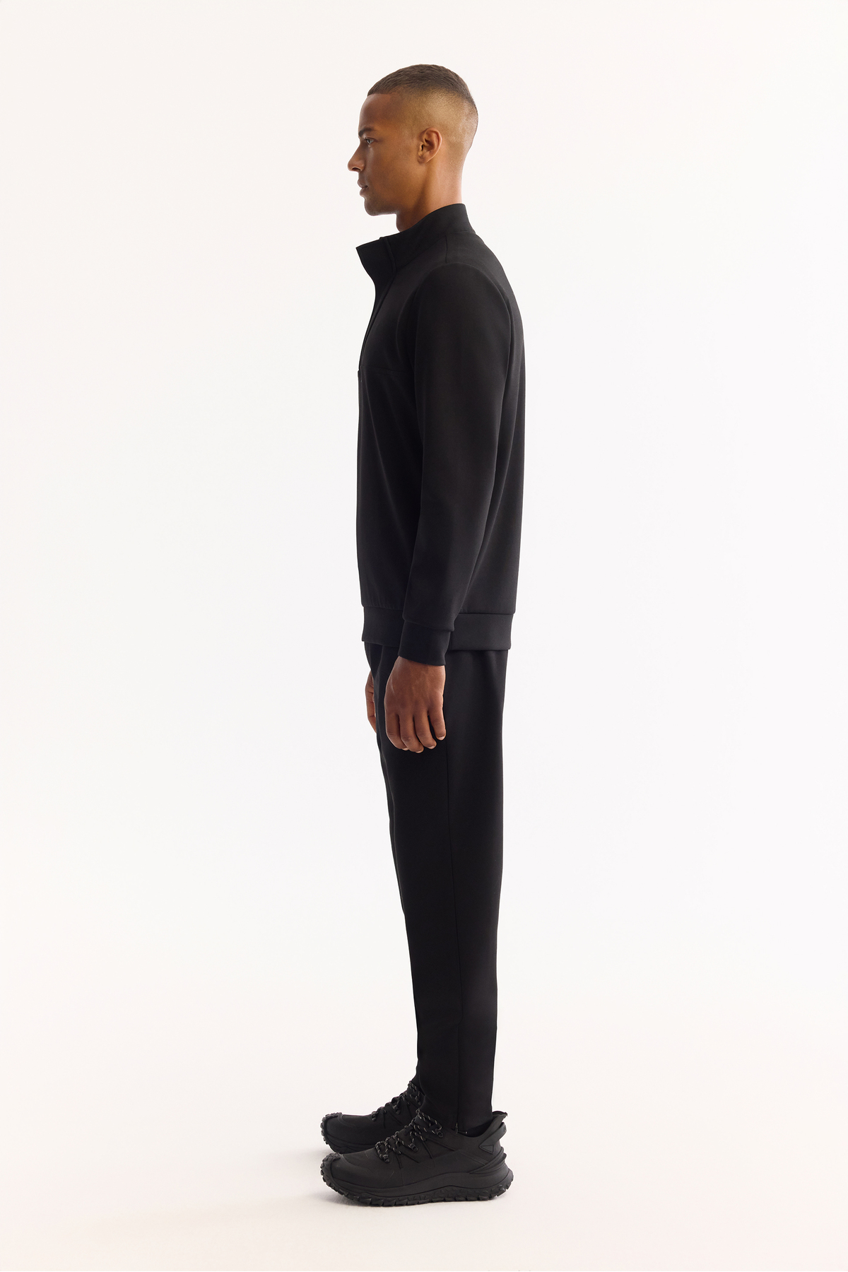 Avva Erkek Siyah Dik Yaka Fermuarlı Pamuklu Bi-Stretch Regular Fit Sweatshirt A52Y1282 görsel 3