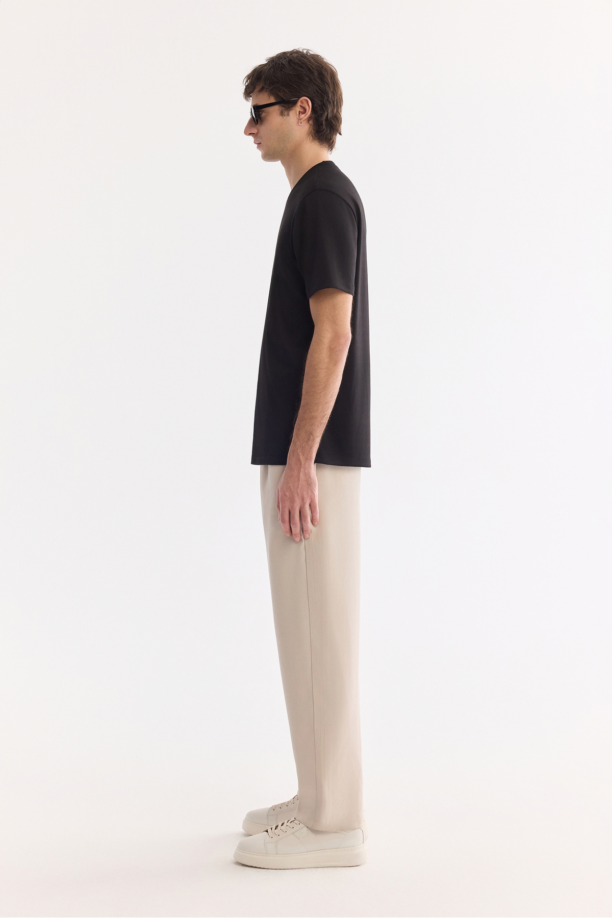 Avva Erkek Siyah Bisiklet Yaka Baskılı Viskon Karışımlı Bi-Stretch Regular Fit T-shirt A61Y1160 görsel 3