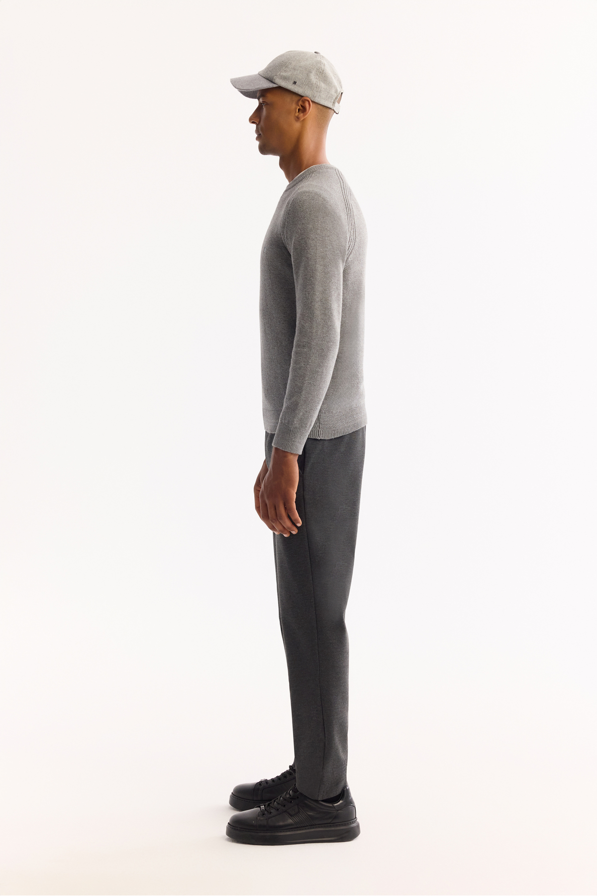 Avva Erkek Gri Bisiklet Yaka Soft Touch Dokulu Triko Regular Fit Kazak A52Y5050 görsel 3