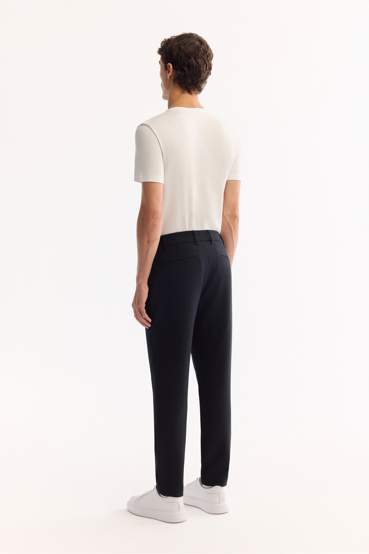 Avva Erkek Koyu Lacivert Yanı Lastikli Kolay Ütülenen Slim Fit Pantolon A52Y3040 görsel 5
