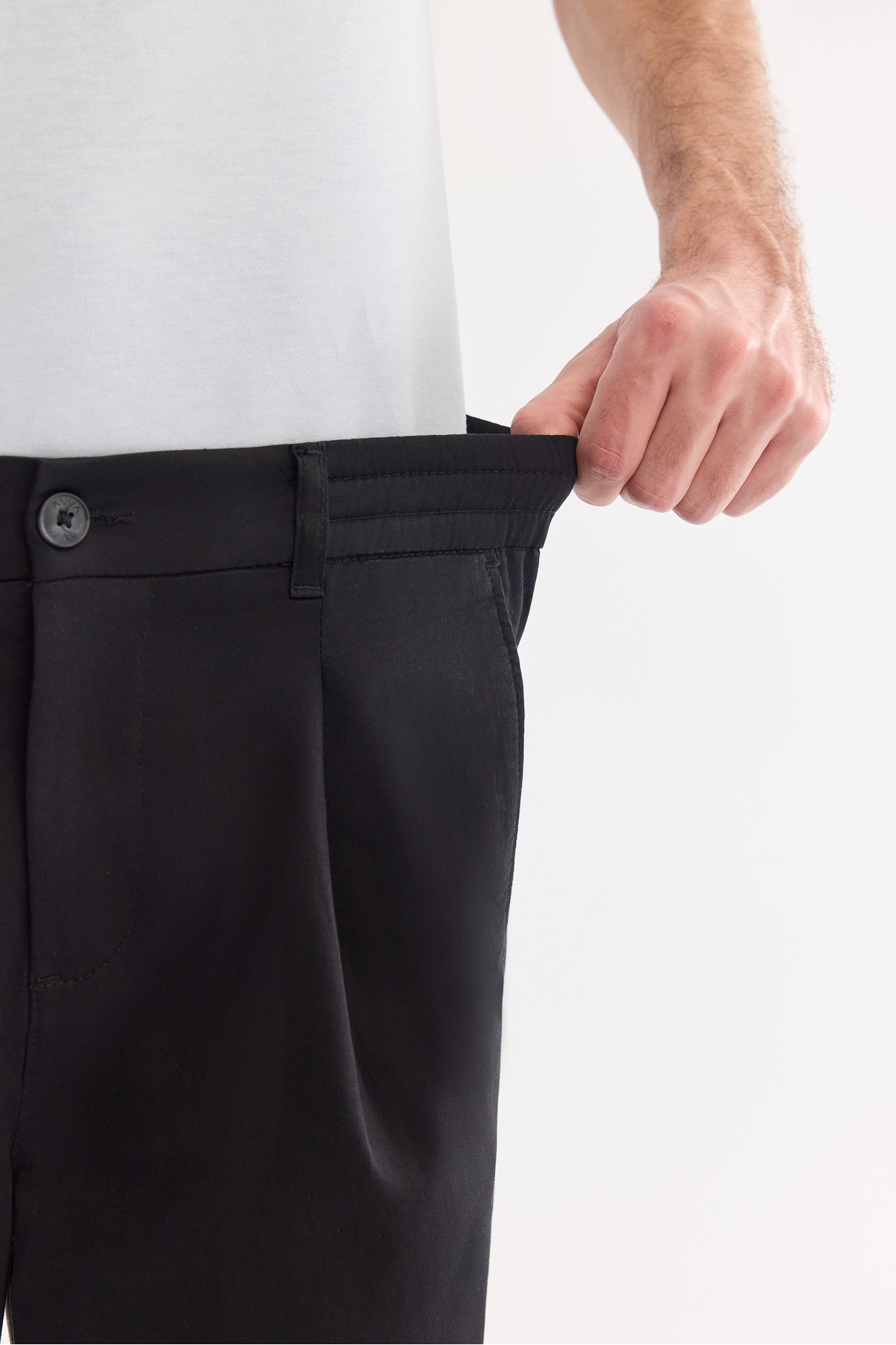 Avva Erkek Siyah Pamuklu Klasik Bel Relaxed Fit Pantolon A41Y3037 görsel 7