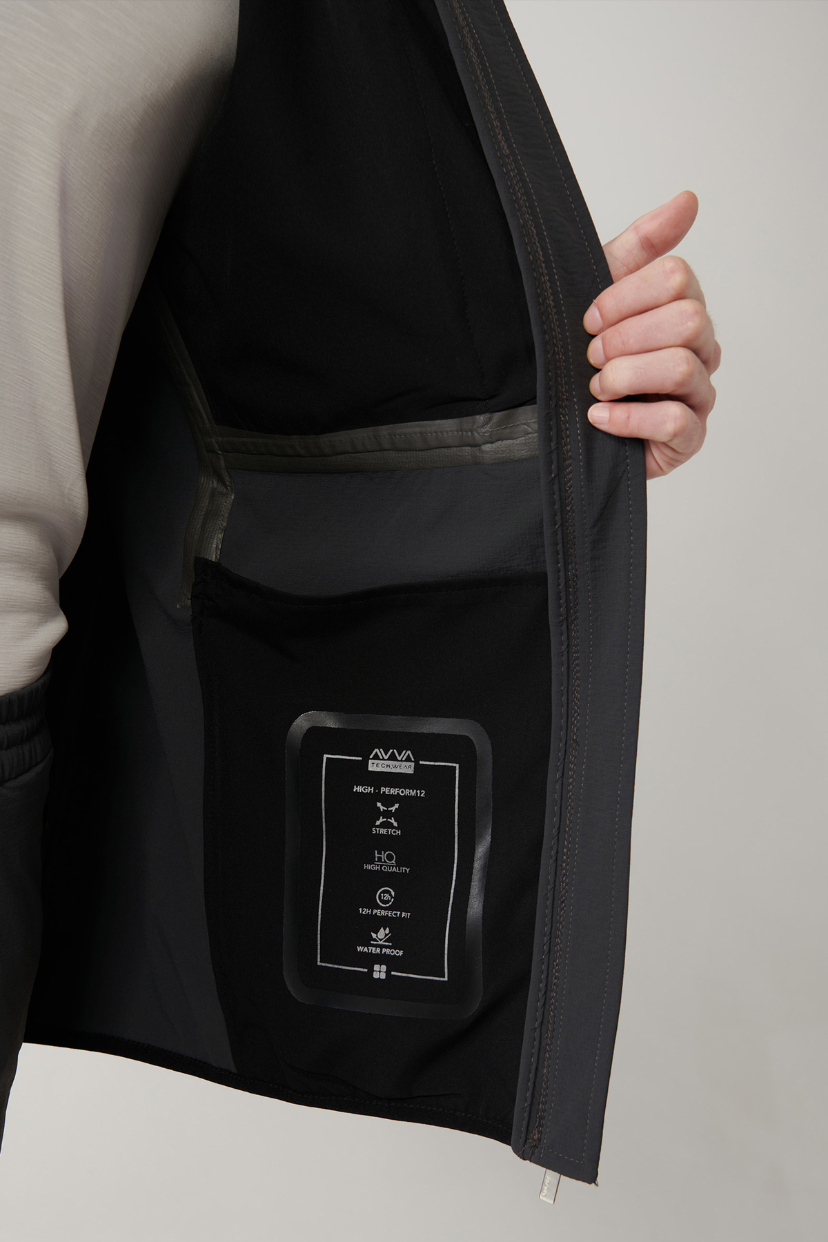 Avva Erkek Antrasit Dik Yaka Kapüşonlu Fermuarlı Astarlı Su itici Bi-Stretch Comfort Fit Mont A41Y6035 görsel 7