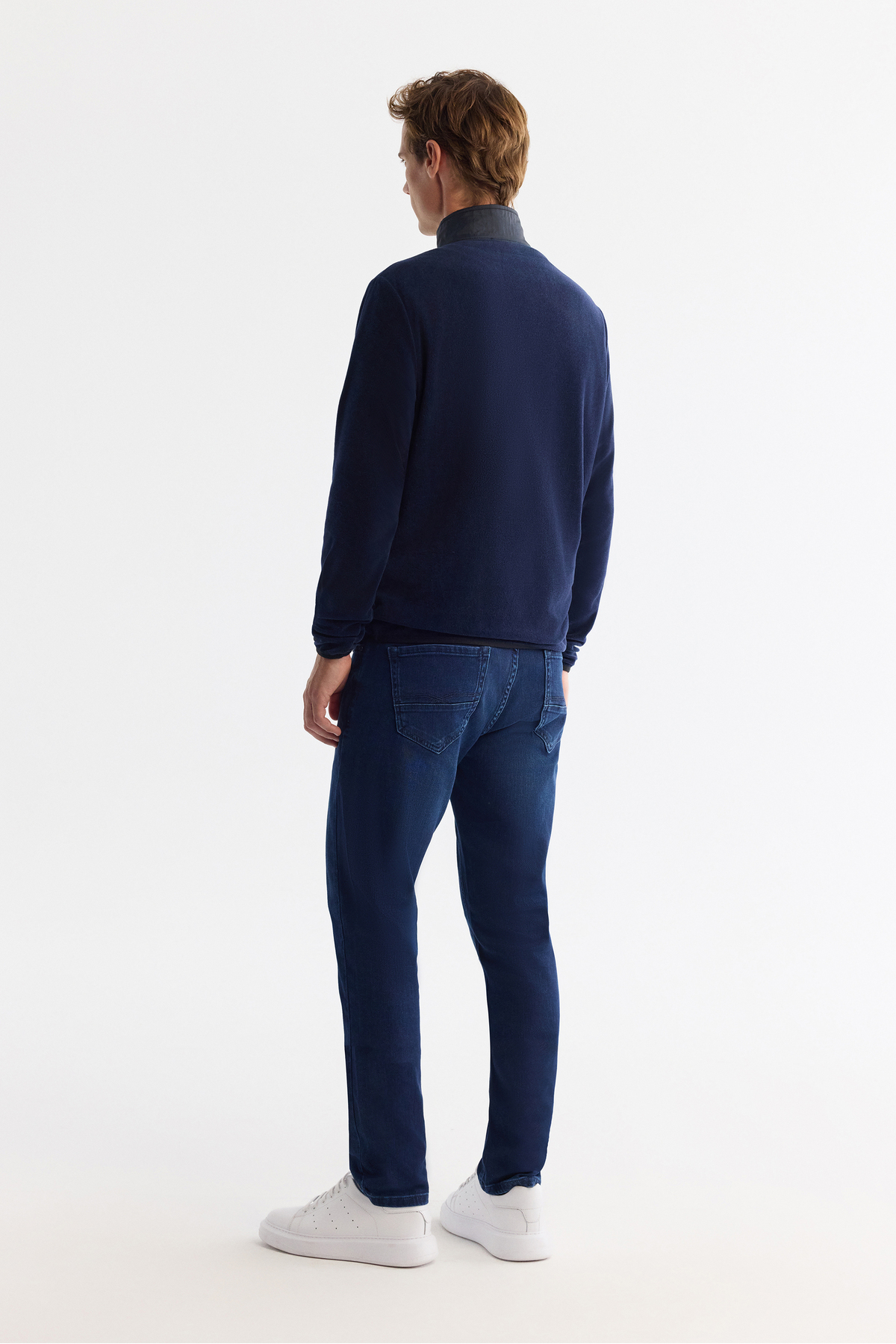 Avva Erkek Lacivert Soğuğa Dayanıklı Fermuarlı Dik Yaka Polar Regular Fit Sweatshirt A42Y1380 görsel 4