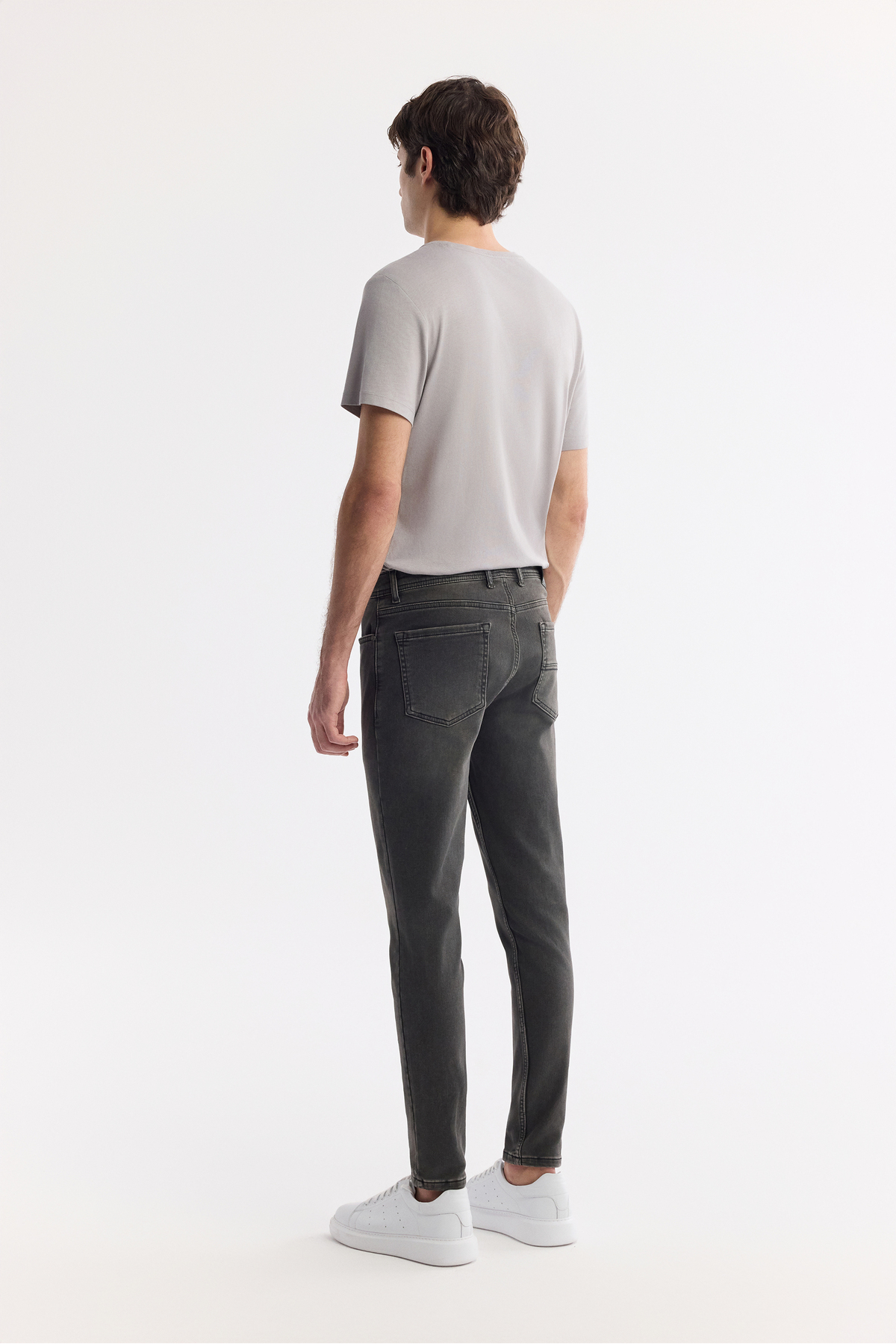 Avva Erkek Gri Klasik Bel Eskitme Yıkama Elastan Rio Skinny Fit Jean Pantolon A42Y3512 görsel 7