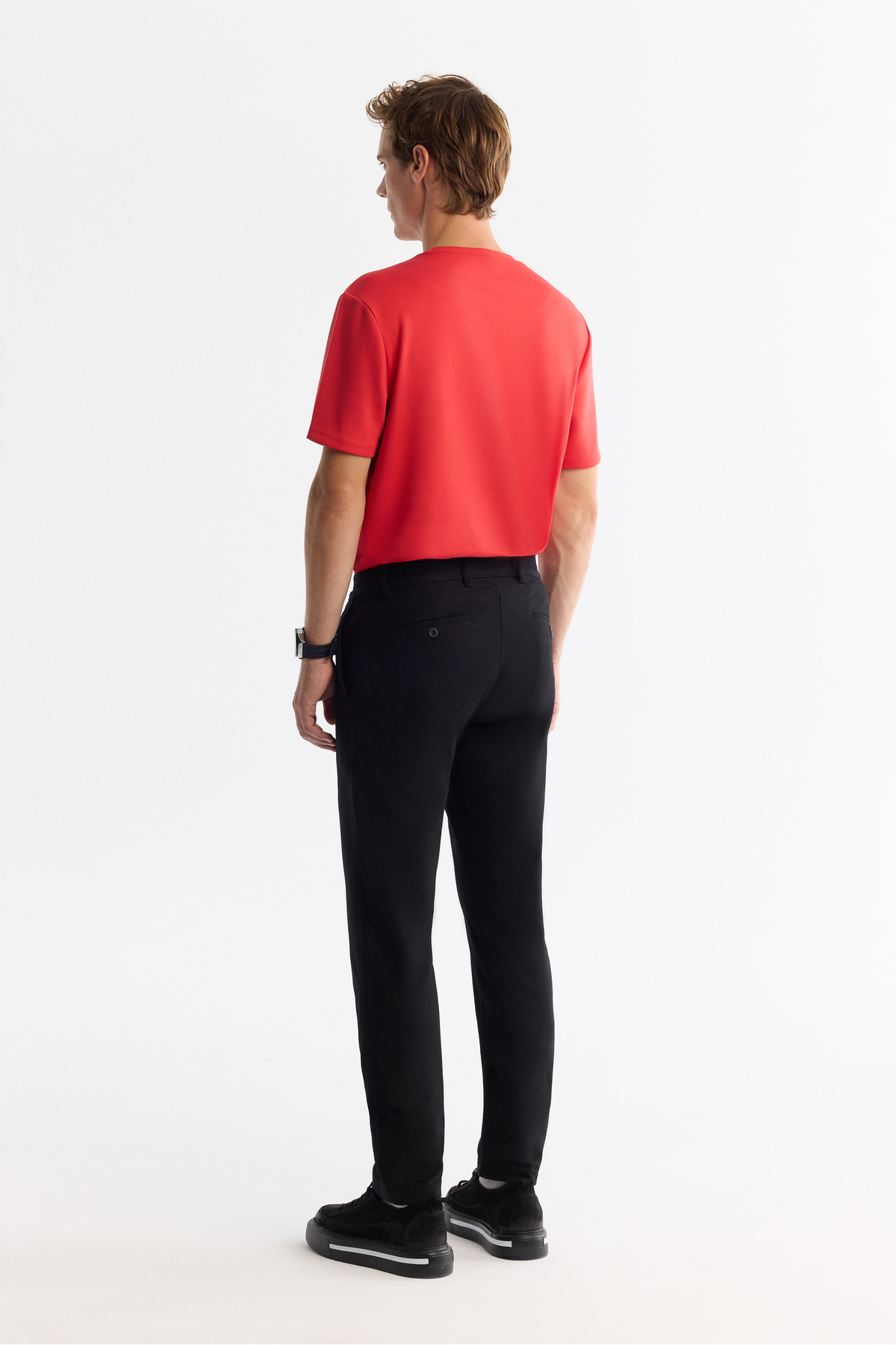 Avva Erkek Siyah Klasik Bel Elastan Chino Slim Fit Pantolon A42Y3021 görsel 3