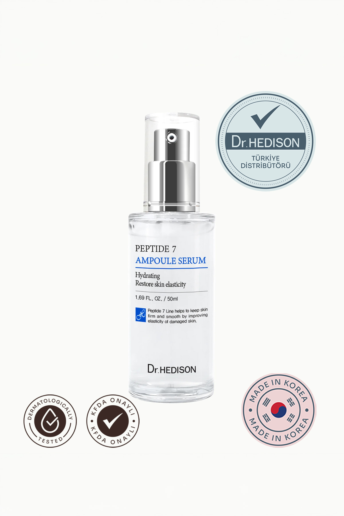 7 Peptitli Kırışıklık Karşıtı Yüz Serumu 50 ml – Peptide 7 Ampoule Serum, %2 Niasinamid, Hyalüronik Asit ve Kolajen İçeren Sıkılaştırıcı Nemlendirici Serum — PPT73