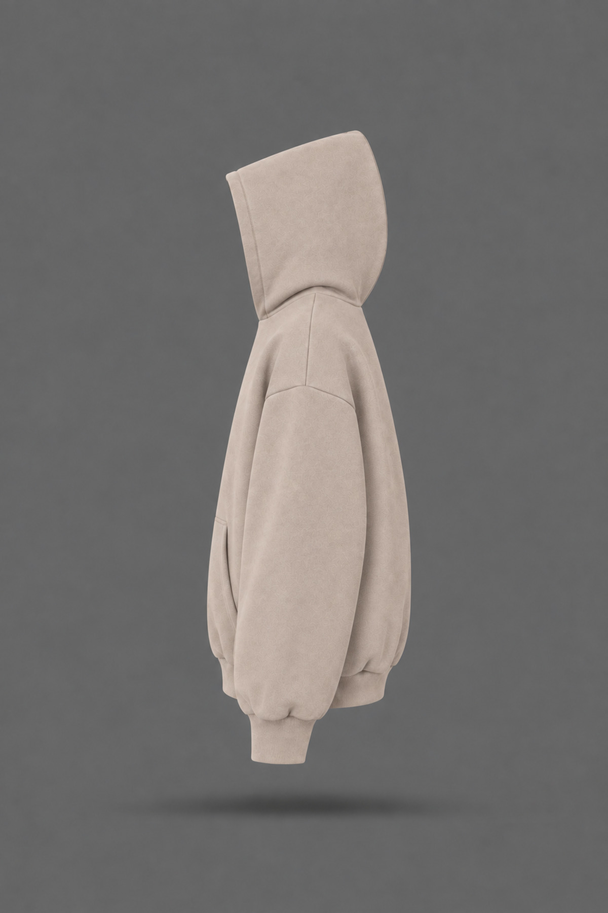 EVIus Oversize Star Baskılı Kapüşonlu Bej Sweatshirt görsel 3