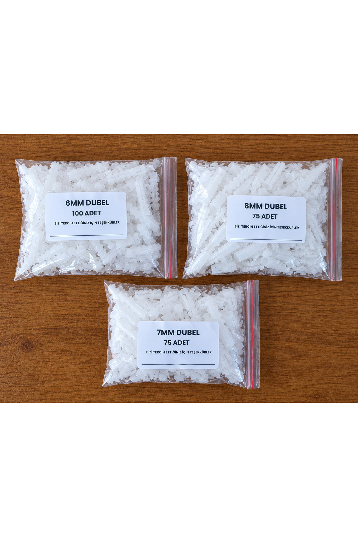 Genel Markalar 250PCS DUBEL SETİ (100ADET 6MM 75ADET 7MM 75ADET 8MM)