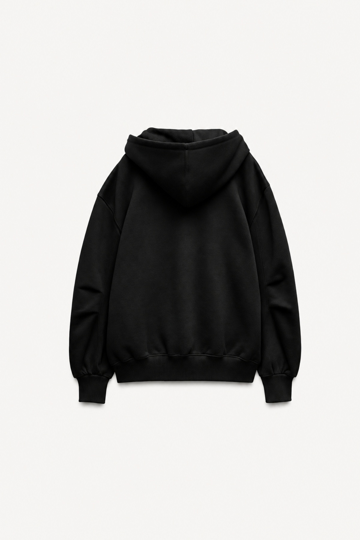 The Champ Clothing İçi Polar Oversize Kesim Kapüşonlu fermuarlı Siyah Eşofman Takımı görsel 6