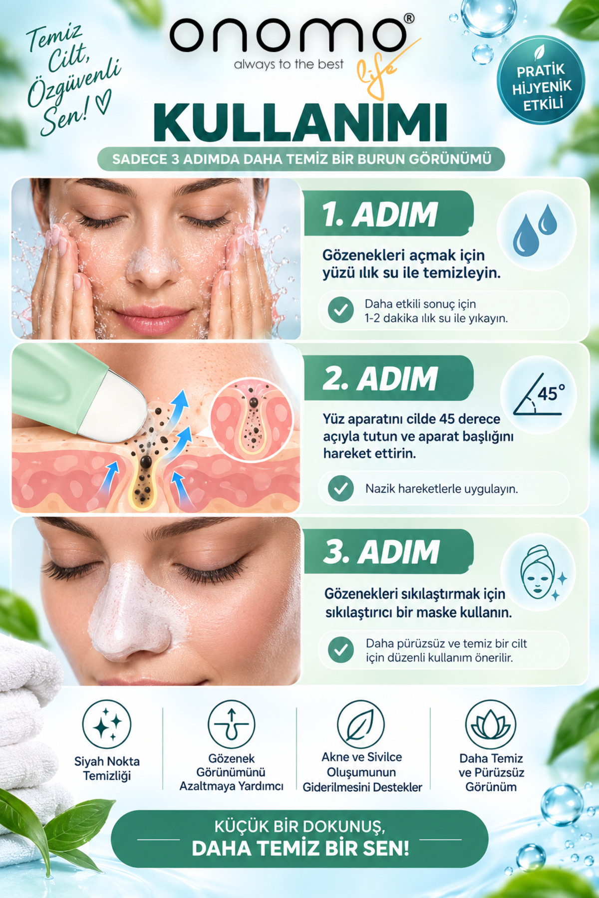 دستگاه پاک کننده منافذ پوست Life مدل Blackhead Removal سبز/بنفش — ONMSYHNK — تصویر 3 از 4
