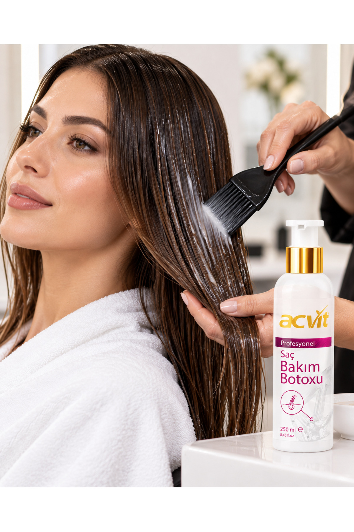 بوتاکس مو ACVIT 250 میلی لیتر - تغذیه کننده، براق کننده و حجم دهنده موهای آسیب دیده - hairbotox250 — تصویر 5 از 7