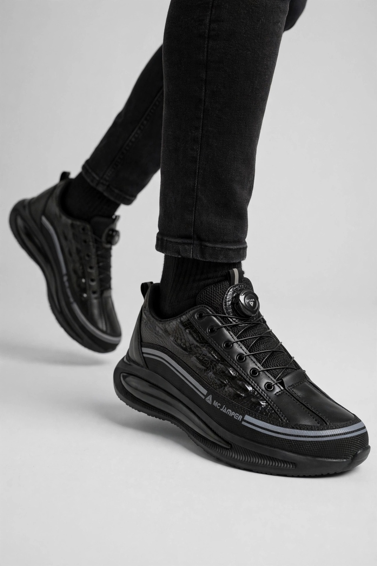 Tomato Bags Premium Akıllı Bağcıklı ve Kalın Tabanlı Timsah Dokulu Hava Yastıklı Sneaker görsel 2