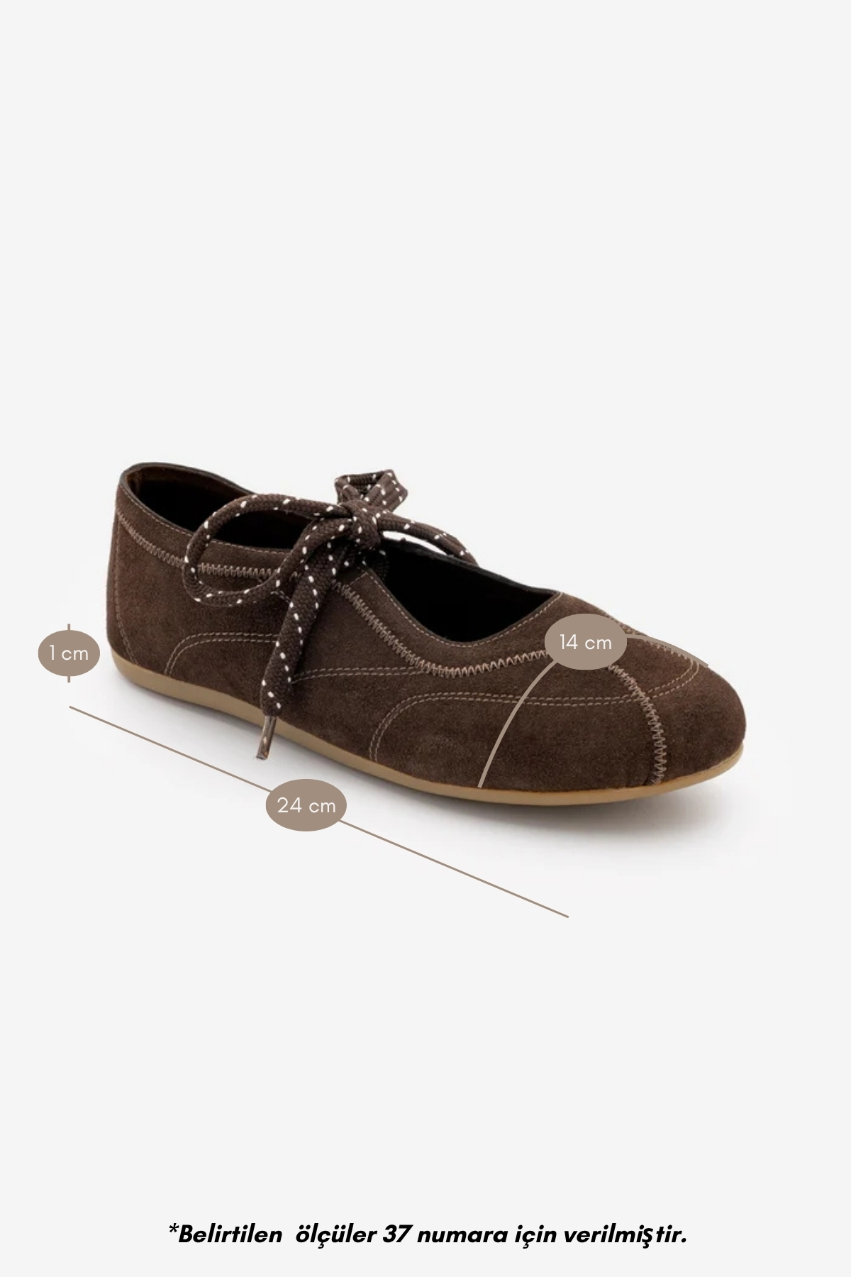 Marjin Kadın Süet Dokulu Bağlama Detaylı Yuvarlak Burun Günlük Sneaker Palivoy Kahve Süet görsel 8