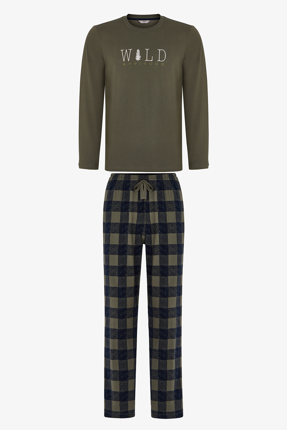 Penti Erkek Wild Attitude Ekoseli Pantolon Uzun Kollu Pijama Takımı